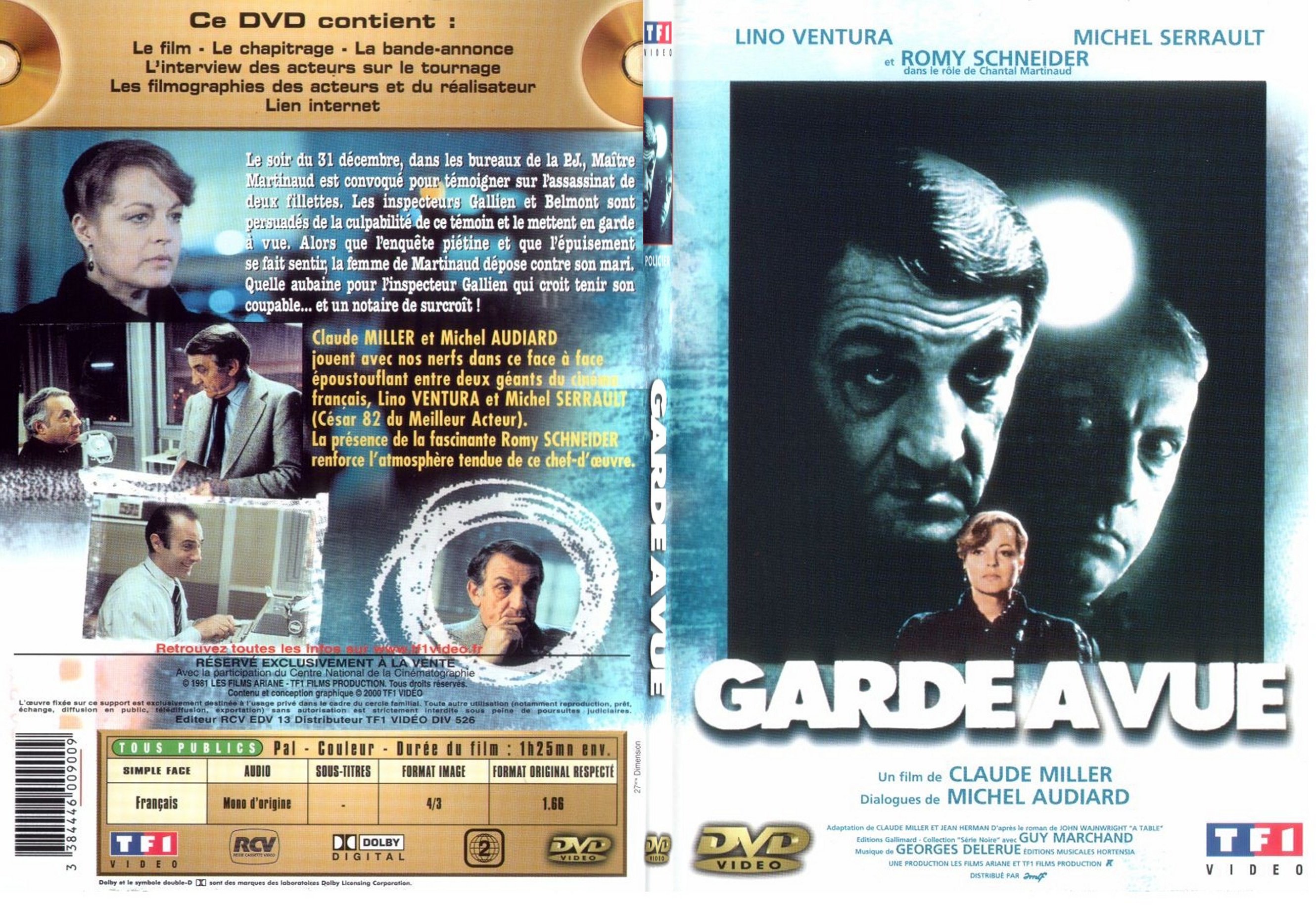 Jaquette DVD Garde  vue - SLIM