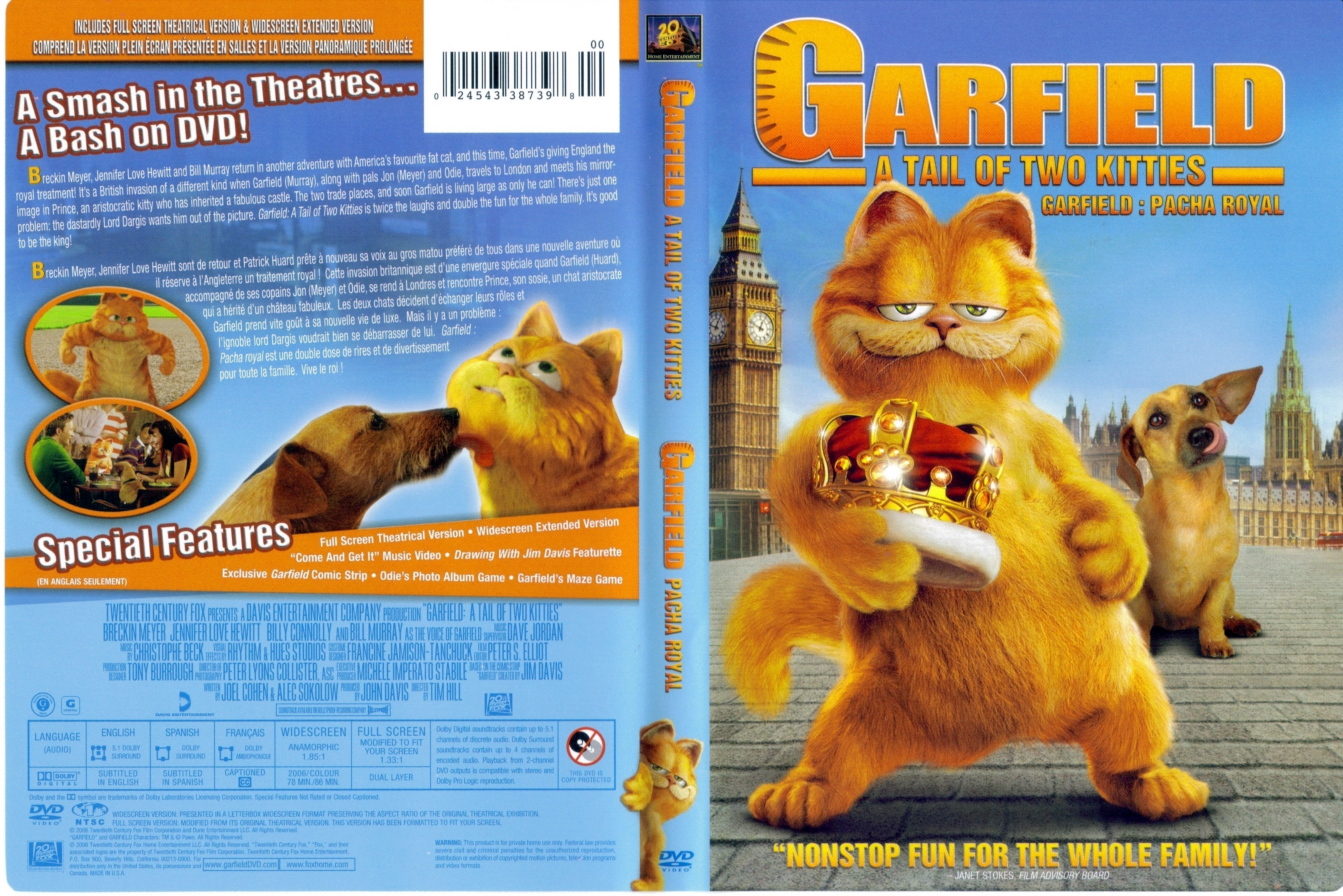Jaquette DVD Garfield 2 - Pacha royal (Canadienne)