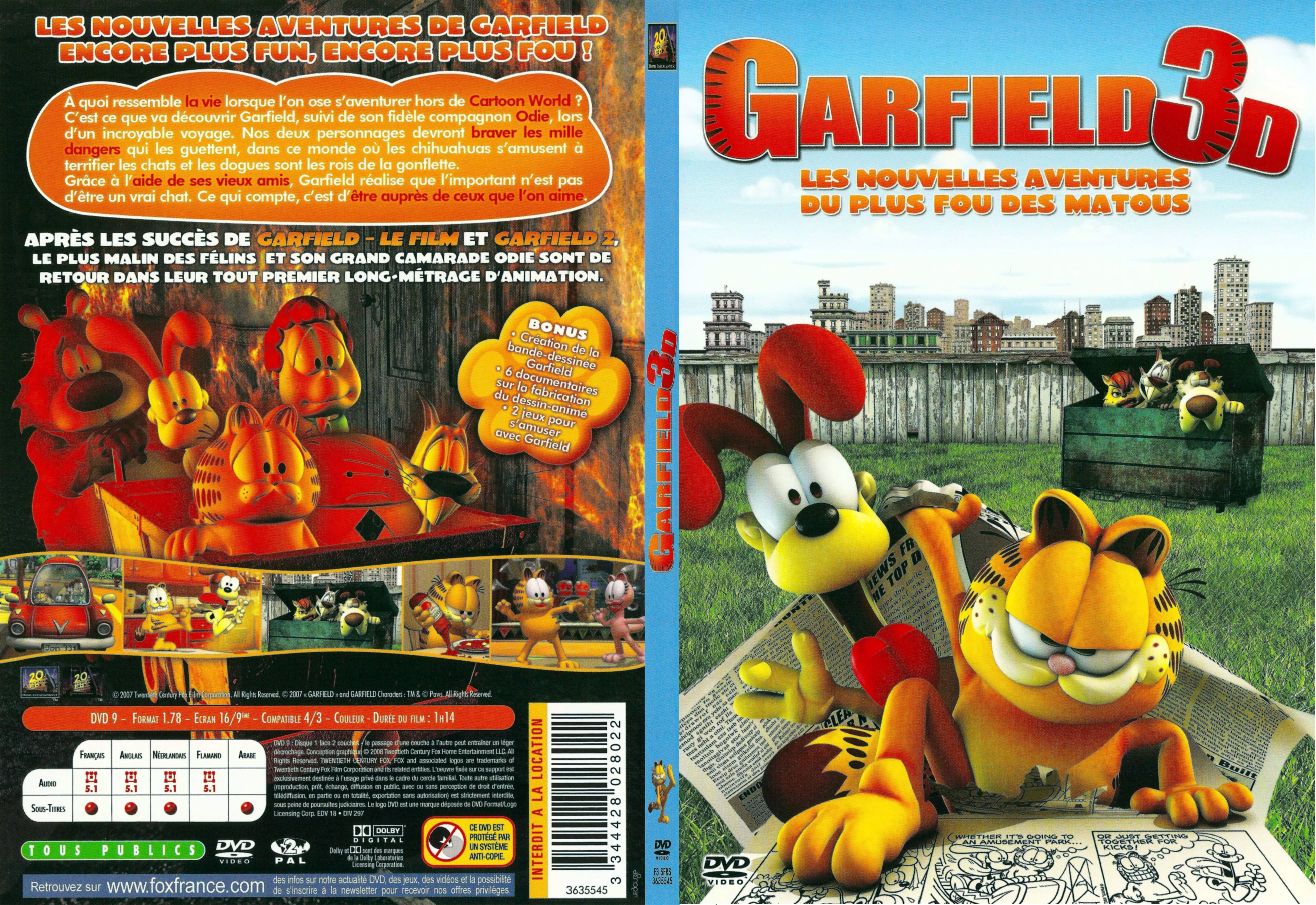 Jaquette DVD Garfield 3D - SLIM
