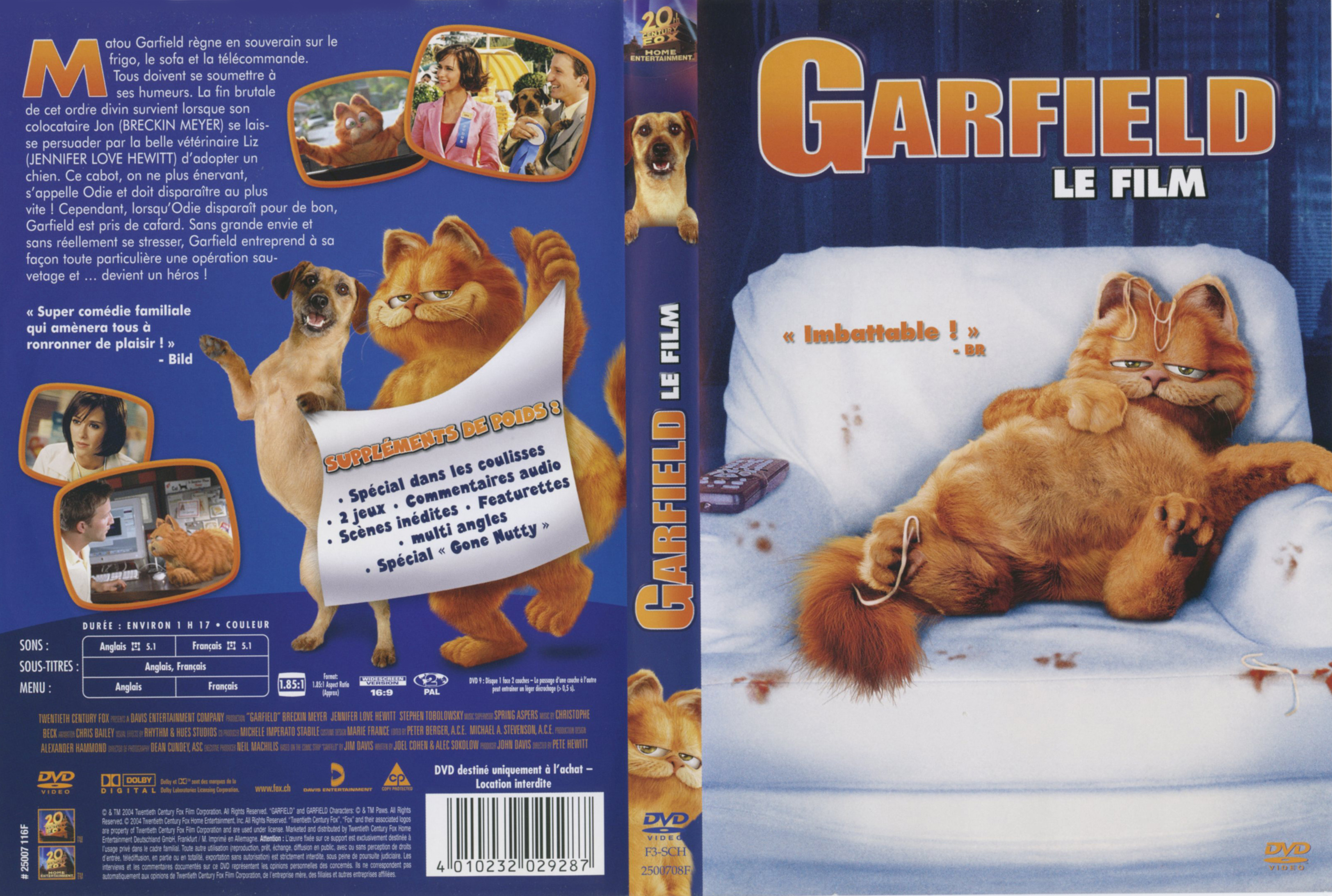 Jaquette DVD Garfield Le film