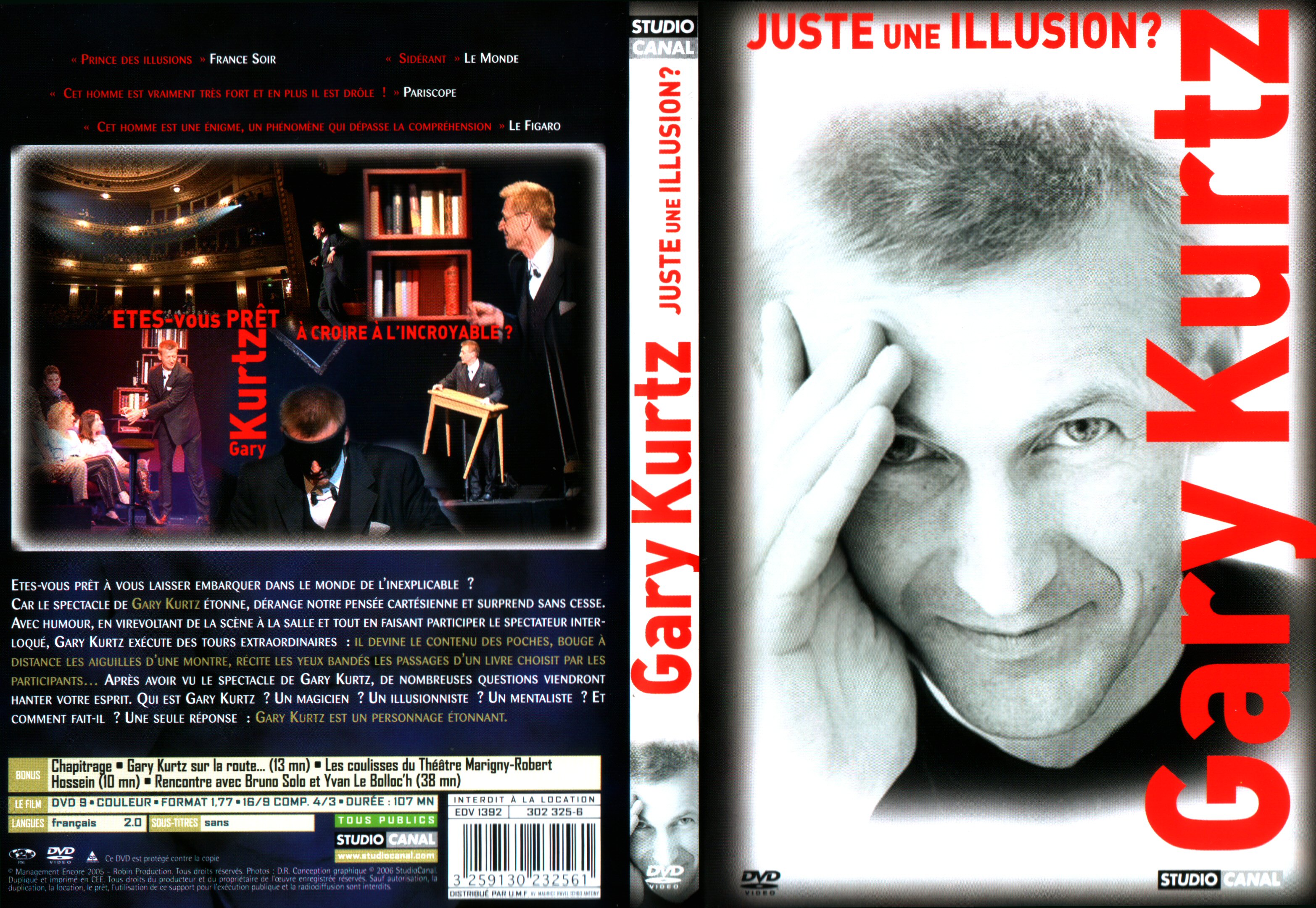 Jaquette DVD Gary Kurtz juste une illusion