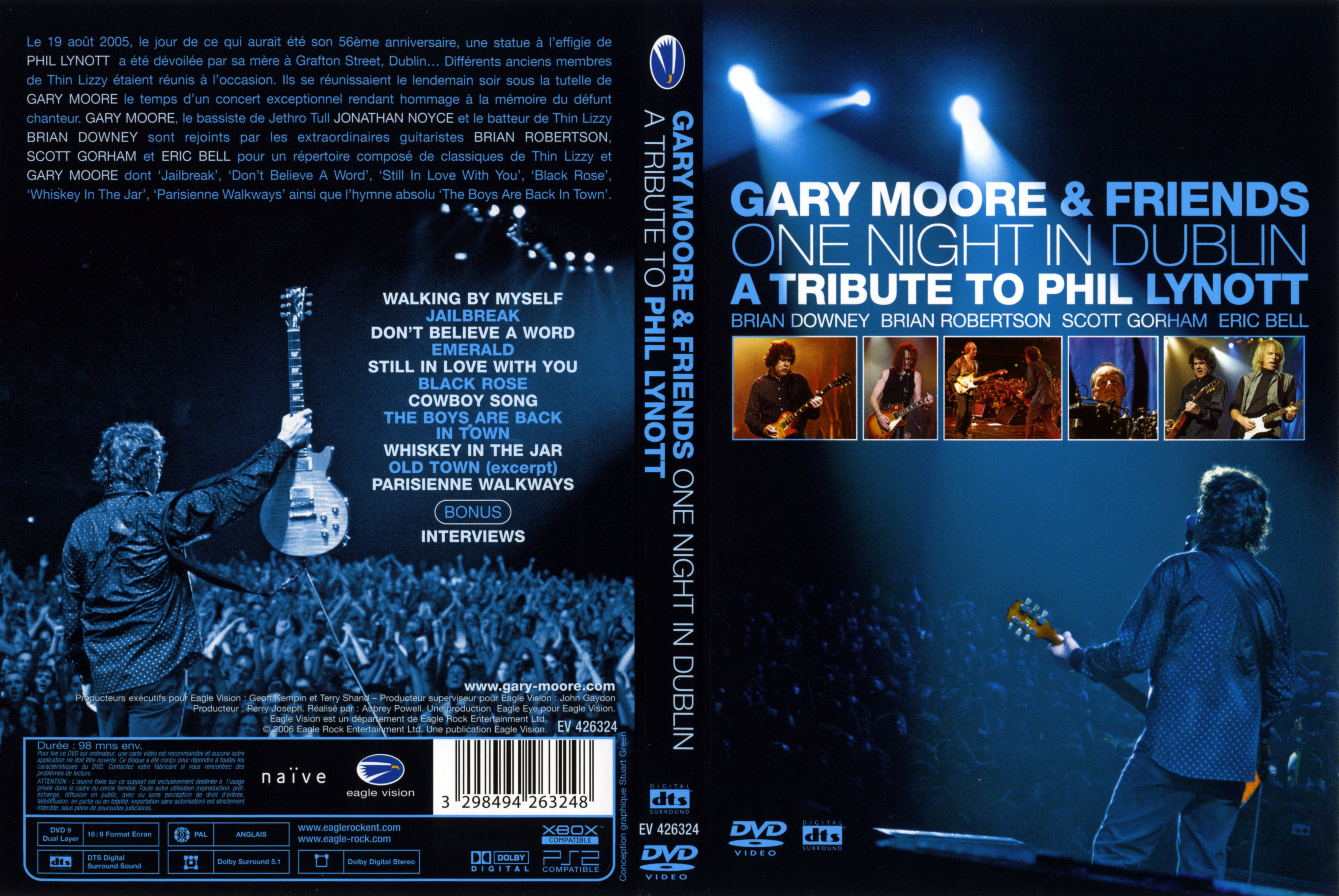 Jaquette DVD Gary Moore One night in Dublin
