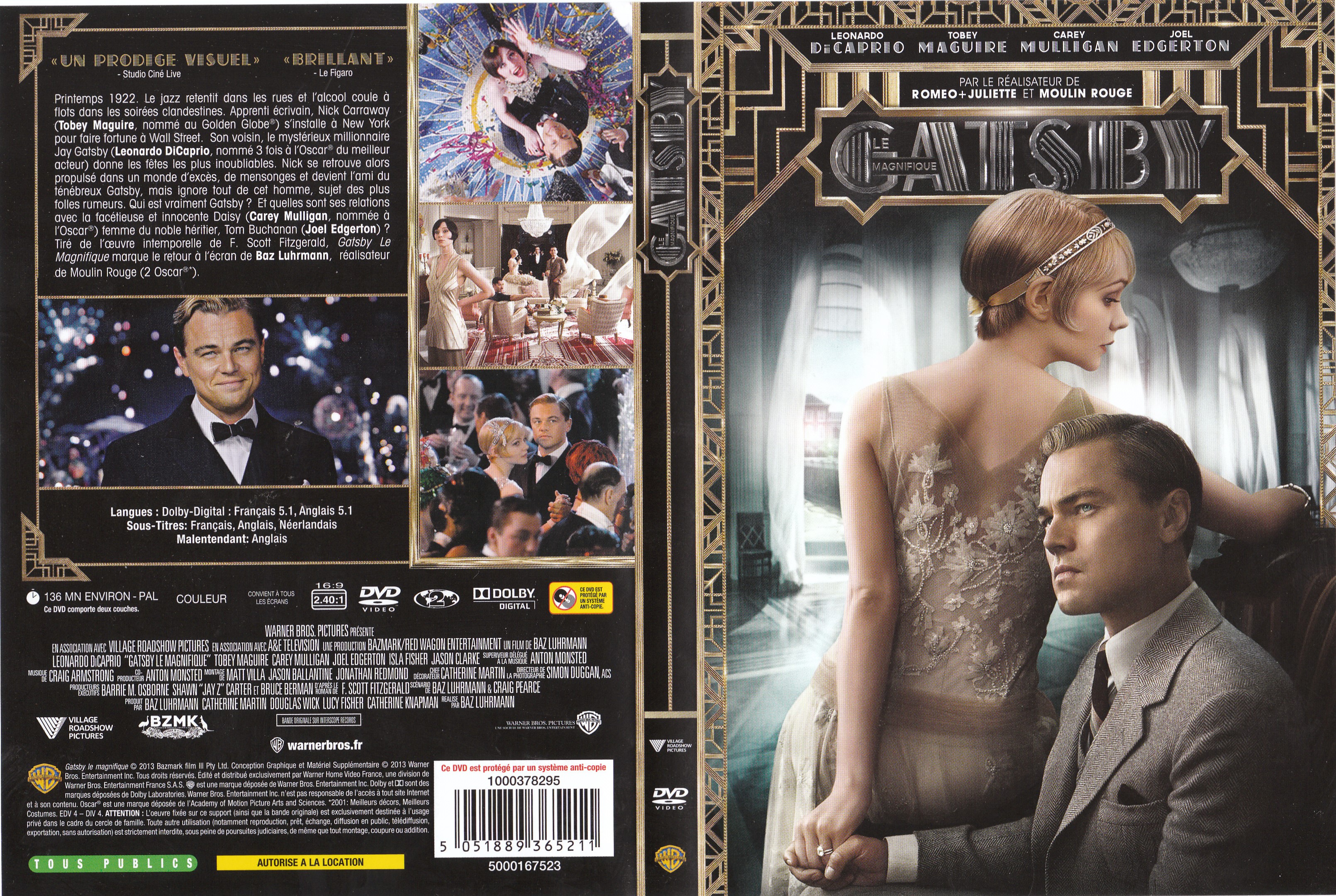 Jaquette DVD Gatsby le magnifique (2013)