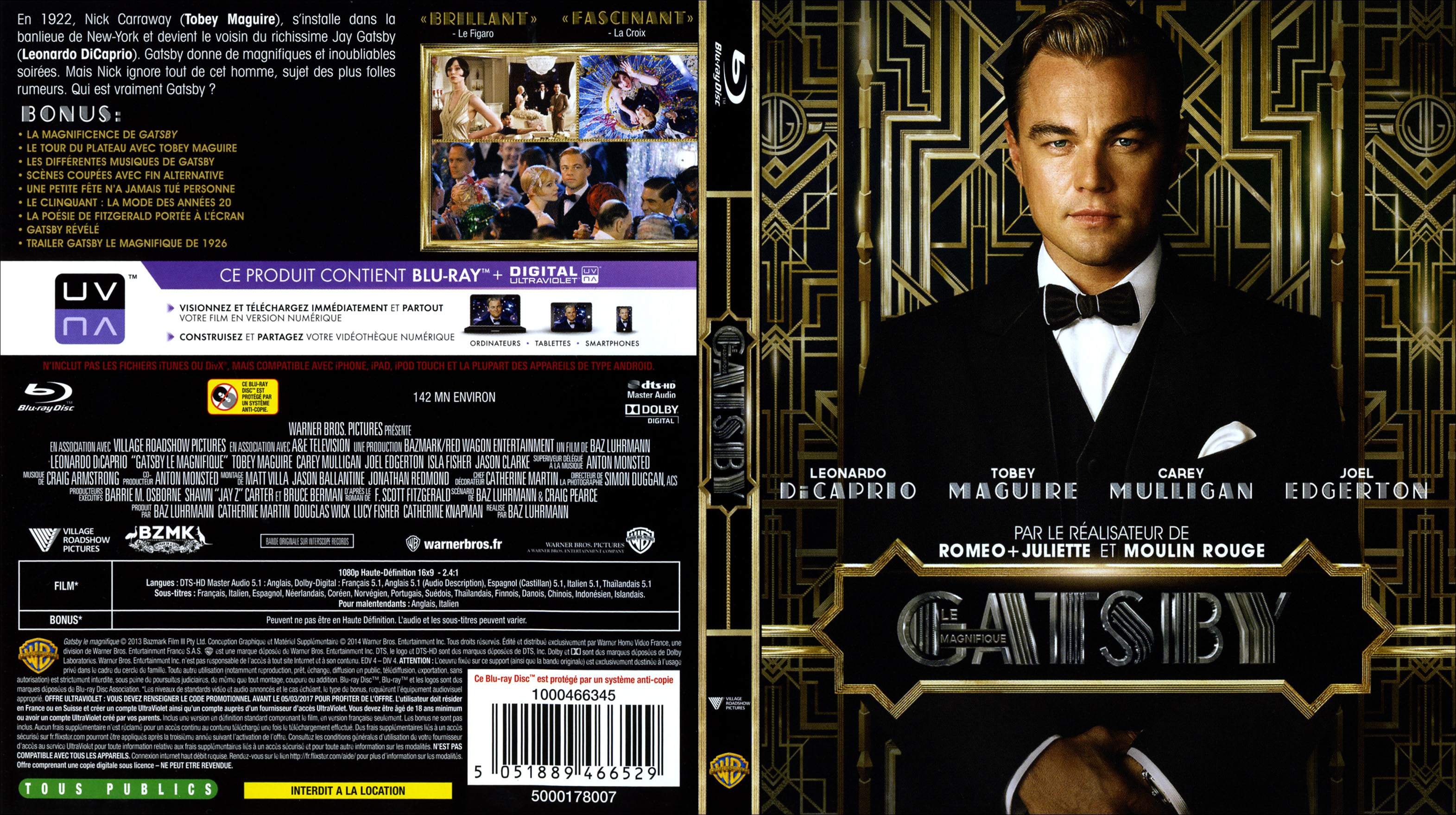 Jaquette DVD Gatsby le magnifique (2013) (BLU-RAY) v2