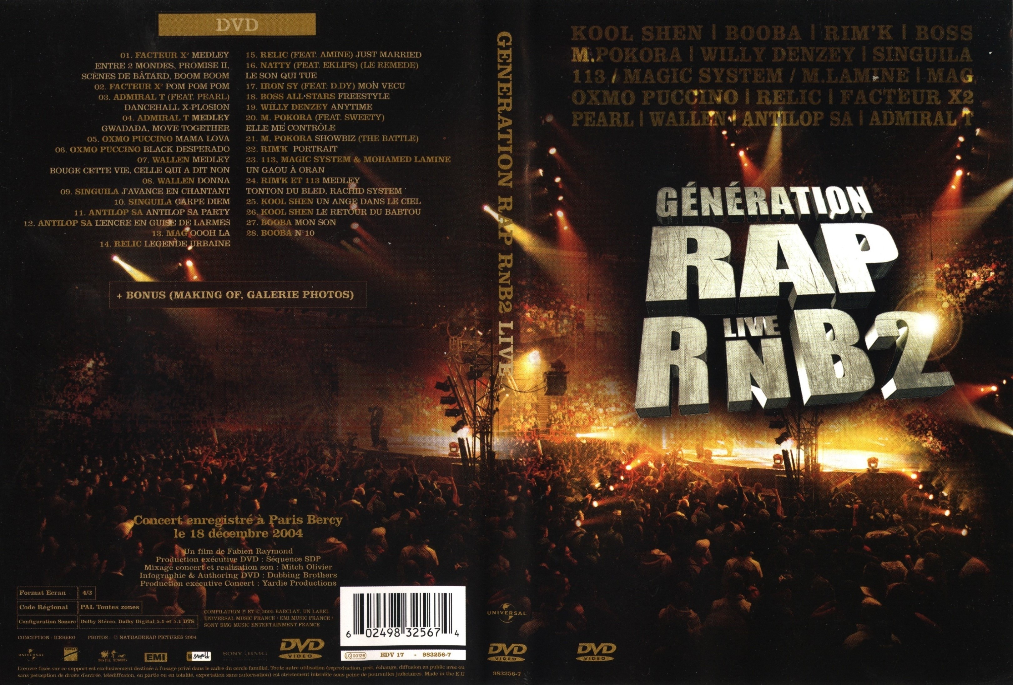 Jaquette DVD Gnration Rap RnB 2 live