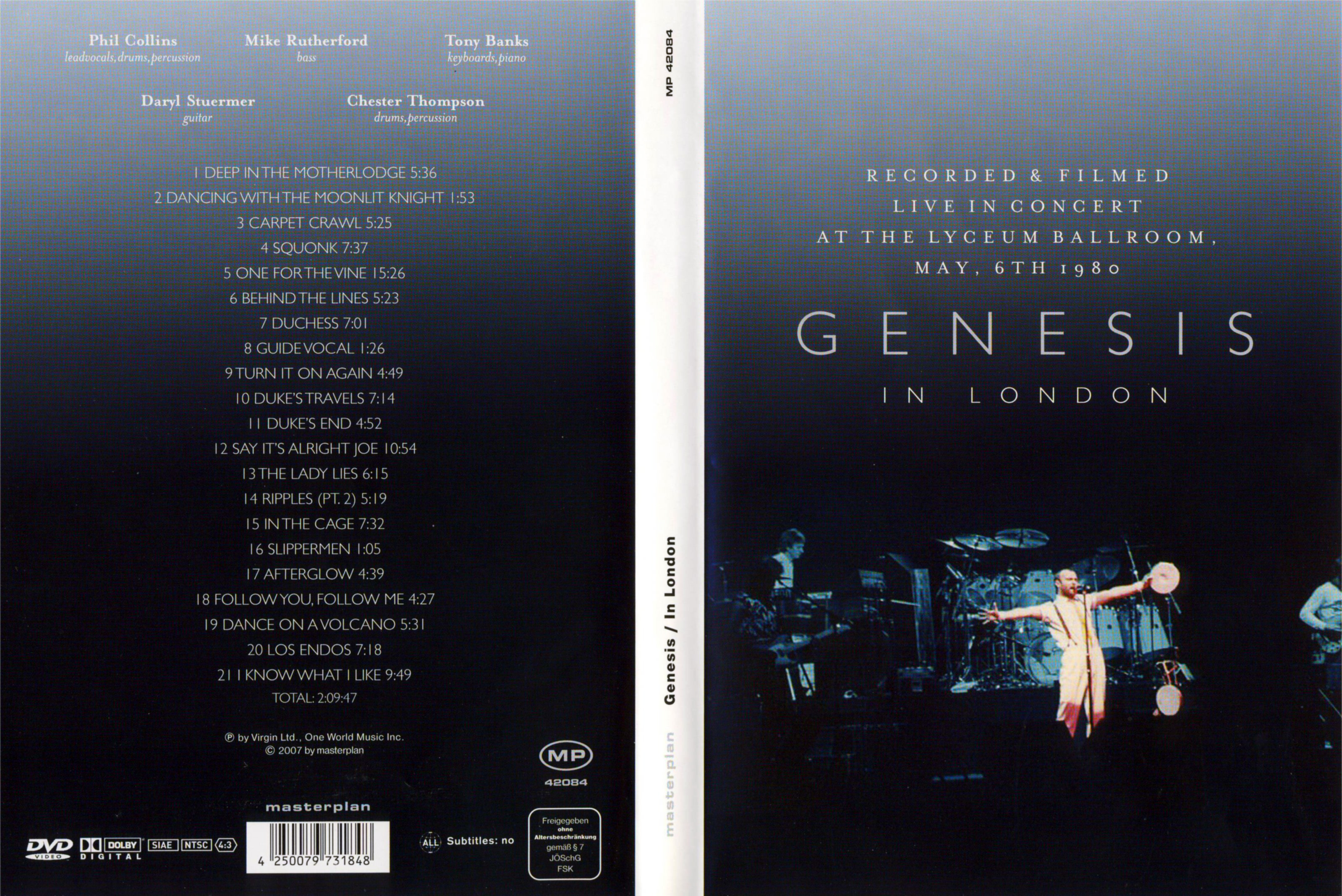 Jaquette DVD Genesis in London 1980