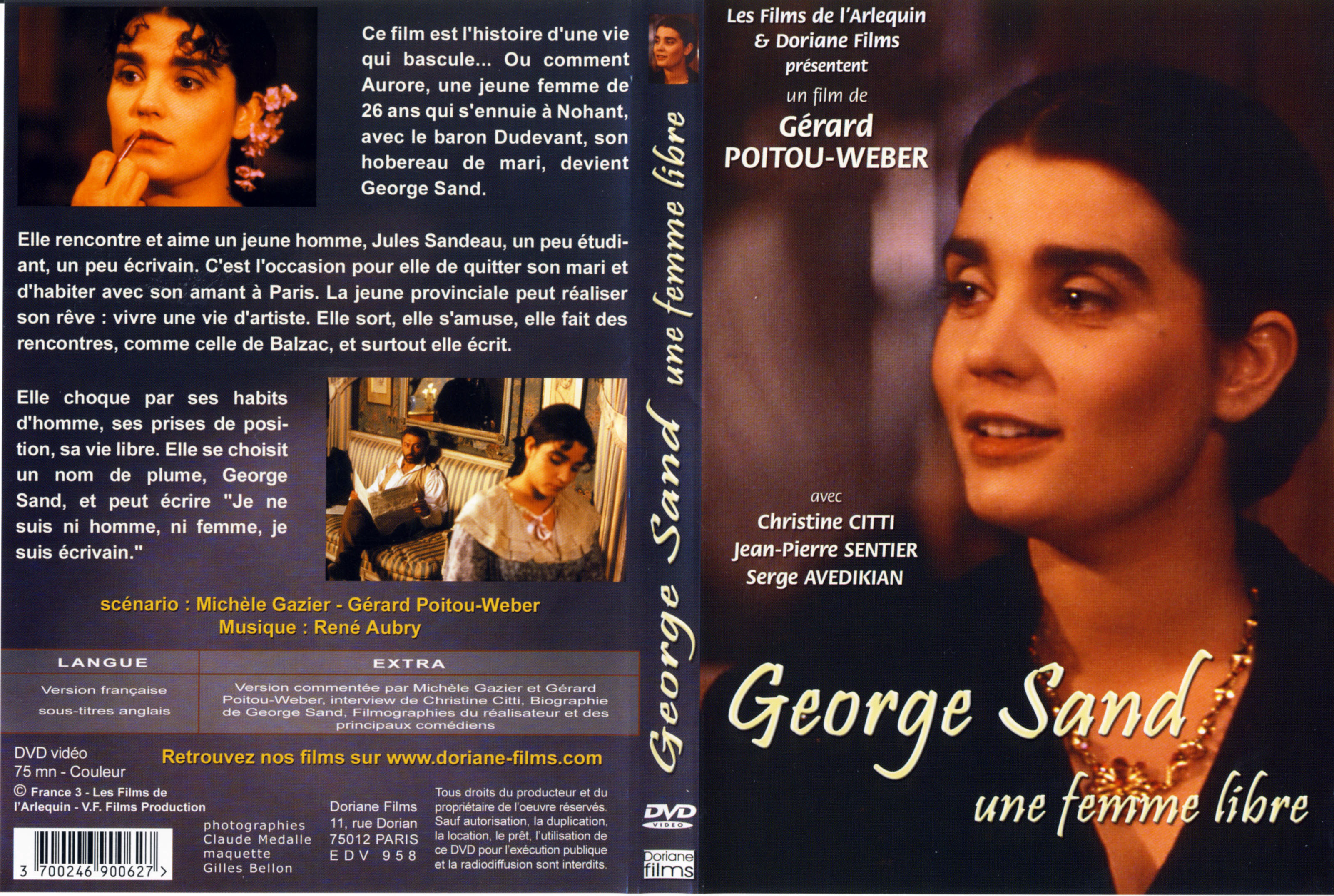Jaquette DVD George Sand une femme libre