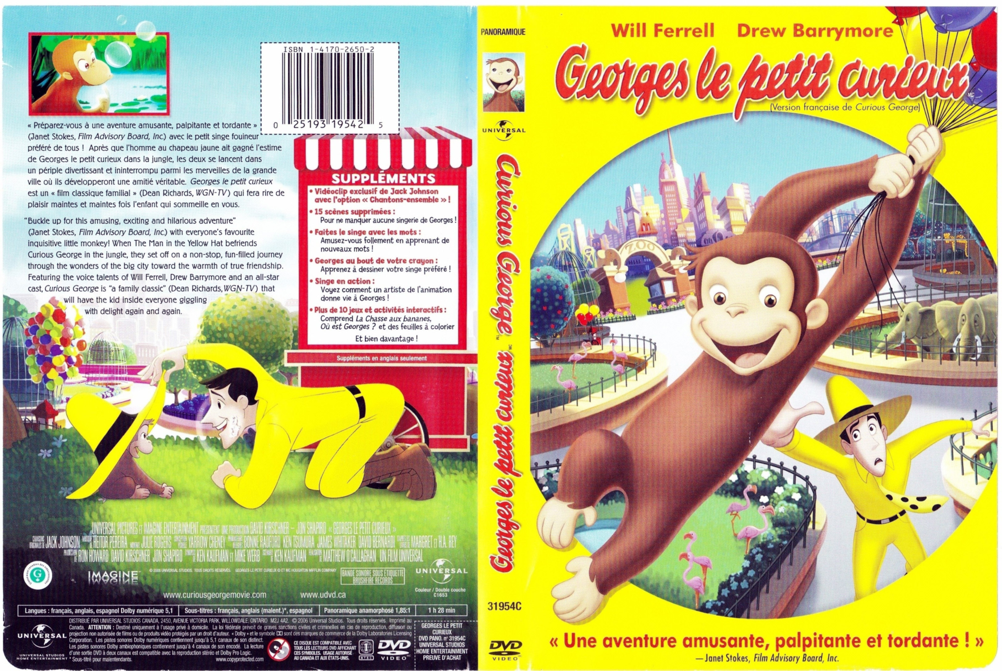 Jaquette DVD Georges le petit curieux (Canadienne)