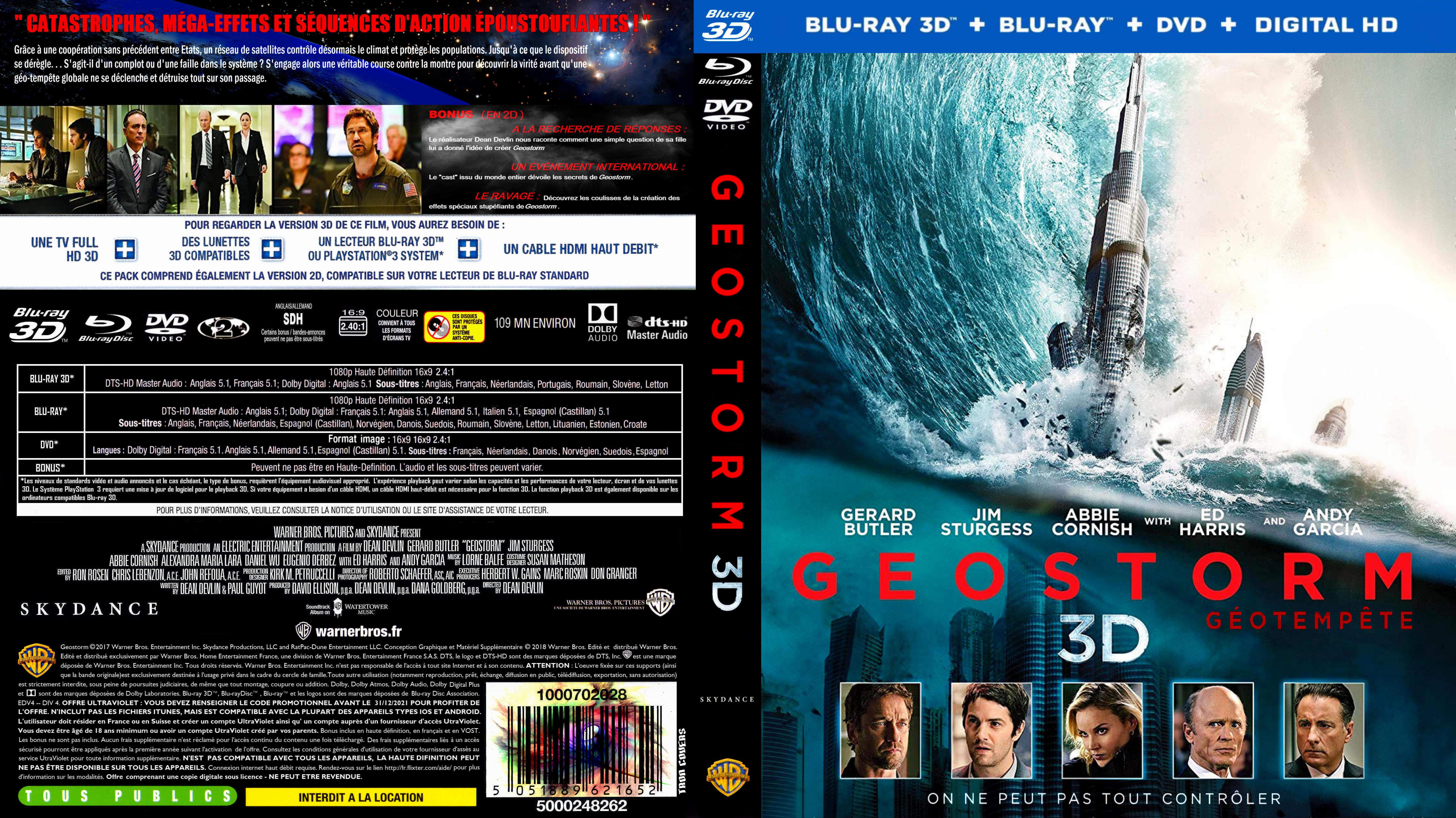 Jaquette DVD Geostorm 3D (BLU-RAY)