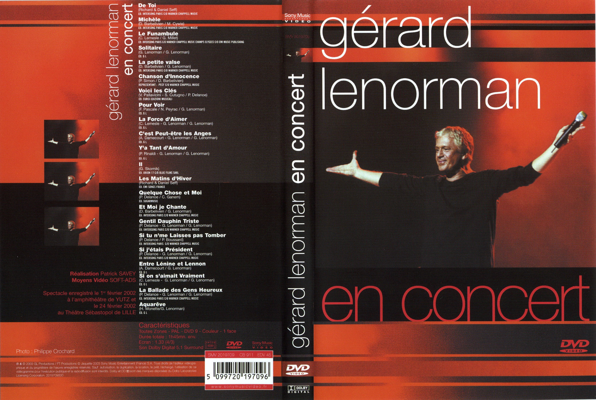 Jaquette DVD Gerard Lenorman - En concert
