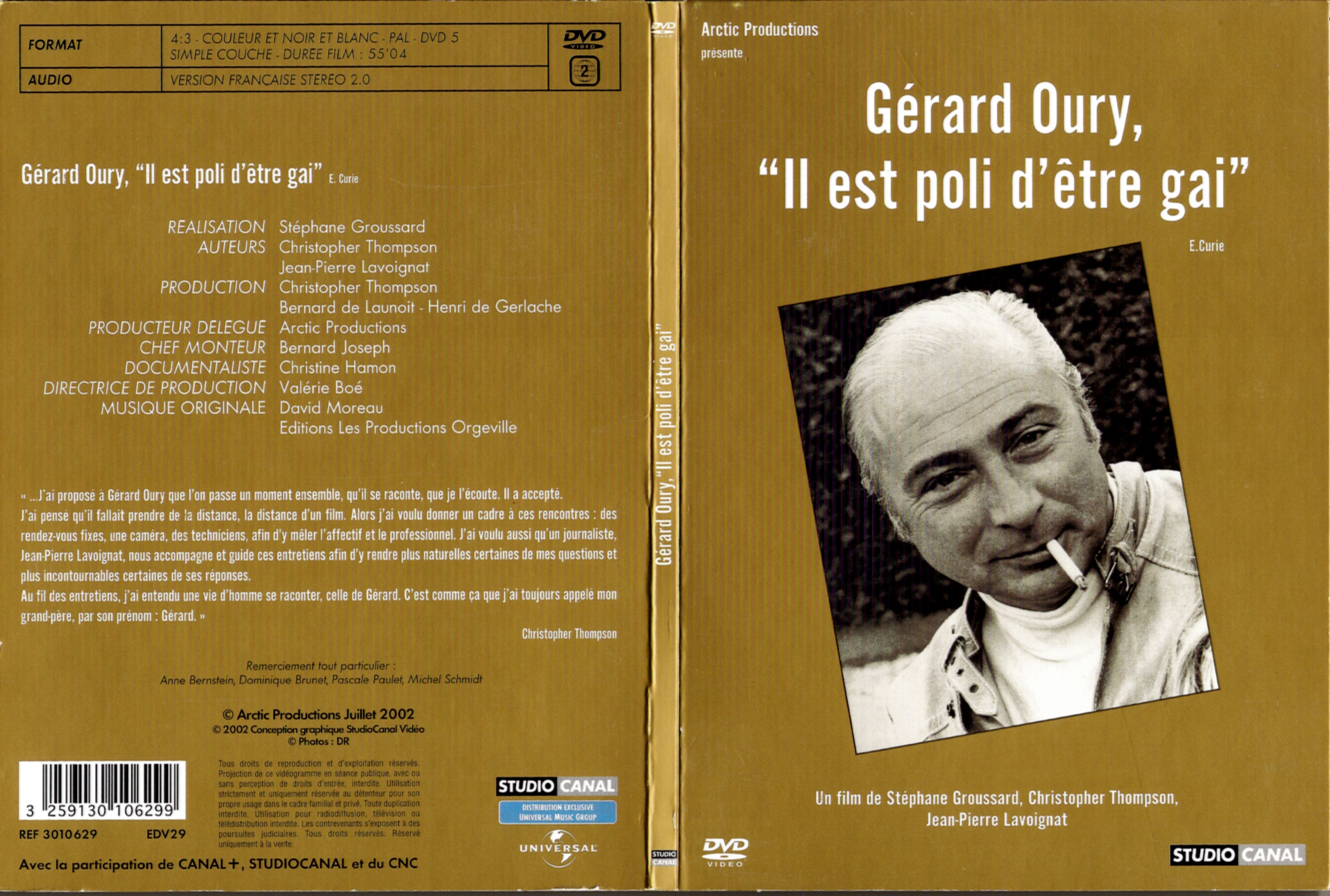 Jaquette DVD Gerard Oury il est poli d