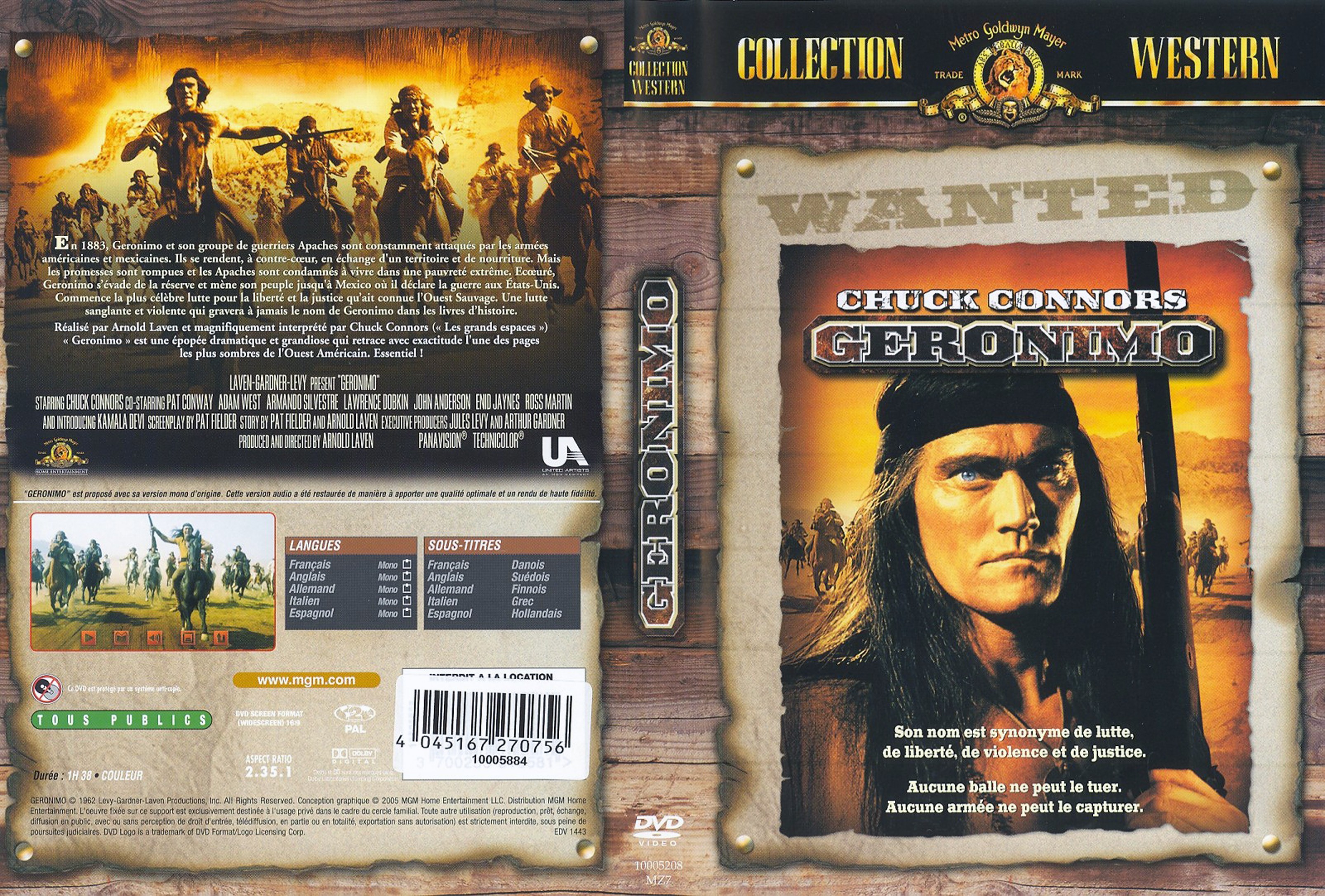 Jaquette DVD Geronimo (Chuck Connors)