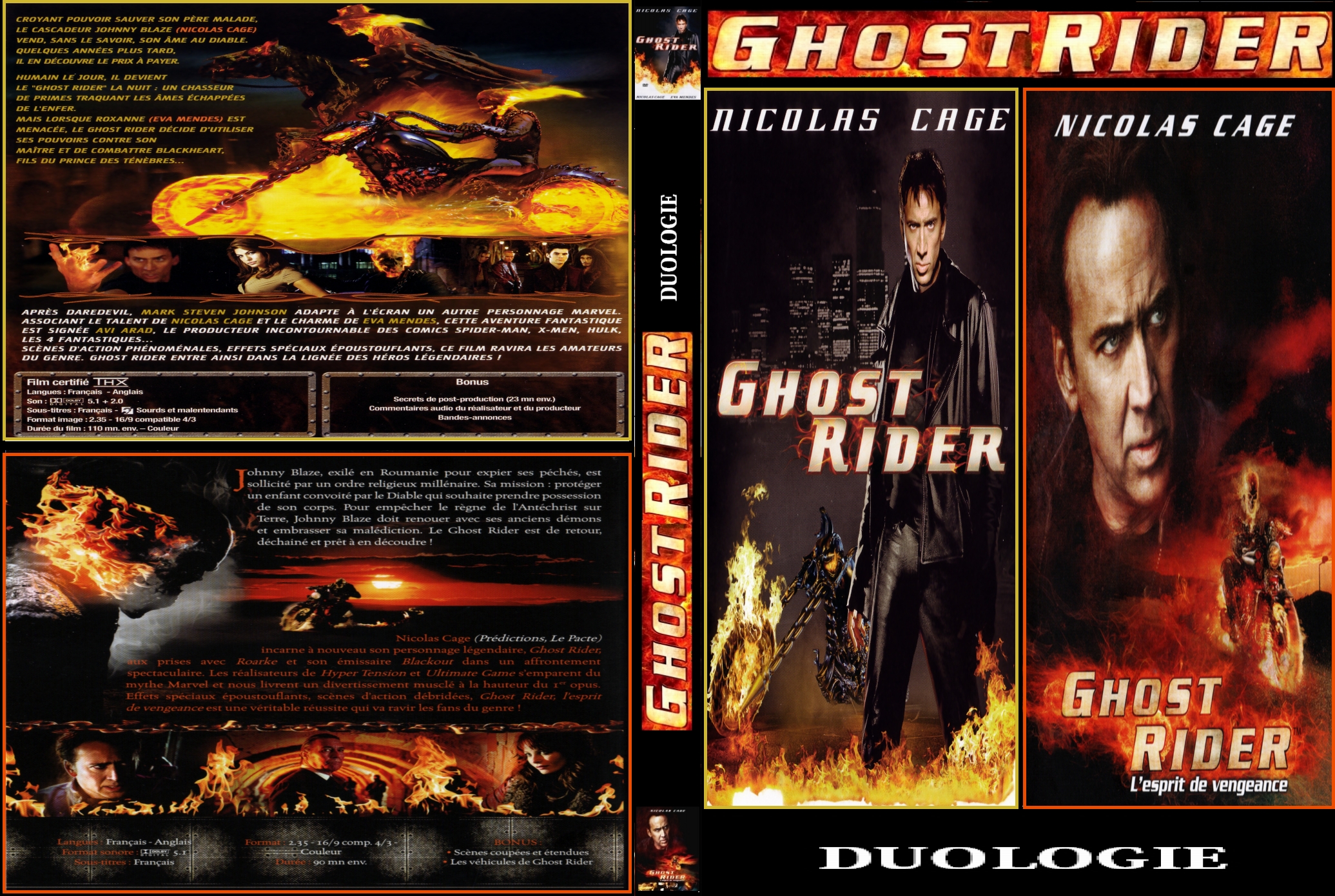 Jaquette DVD Ghost Rider 1 & 2 custom