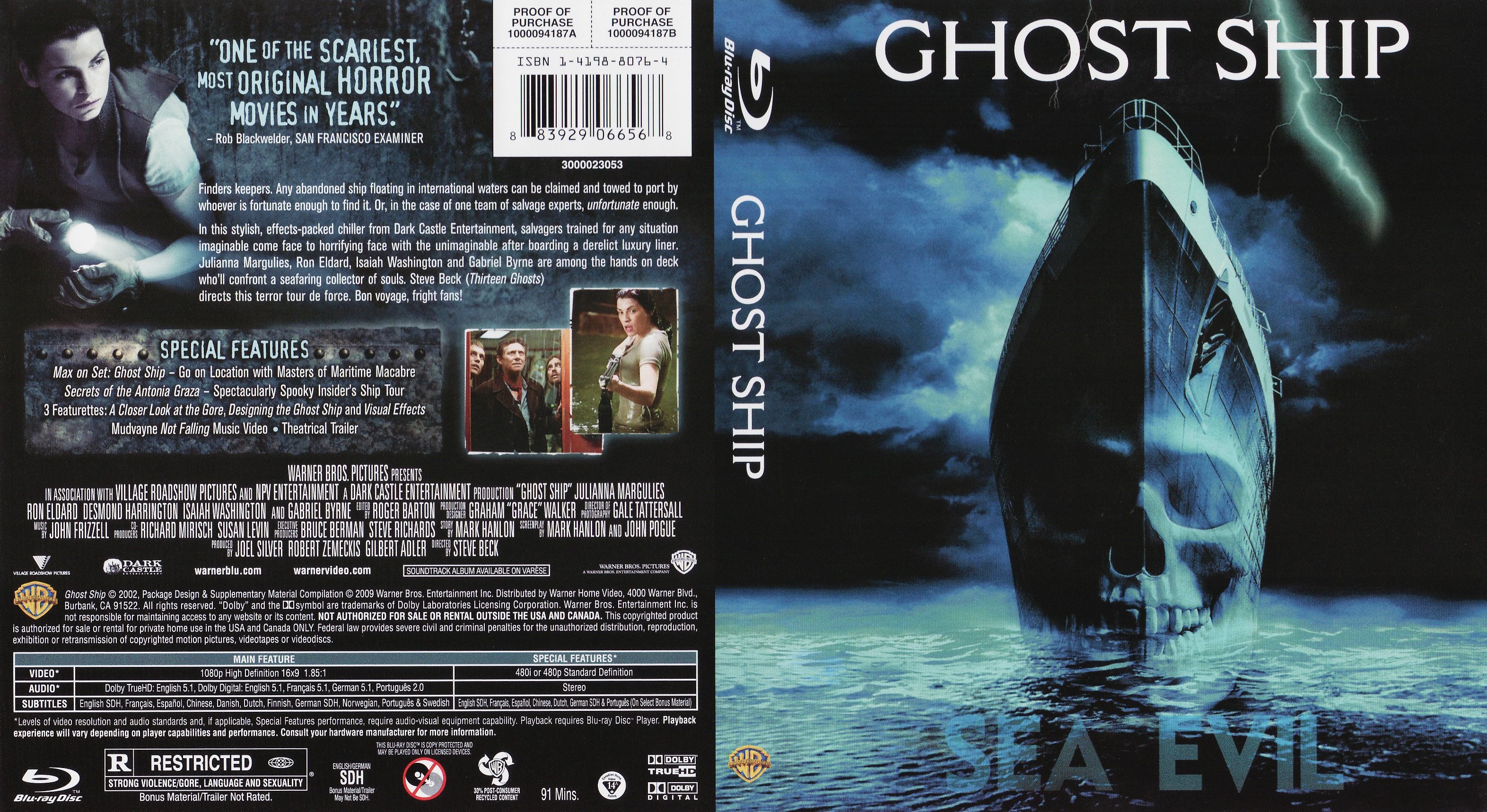 Jaquette DVD Ghost Ship - Le vaisseau fantome  Zone 1 (BLU-RAY)