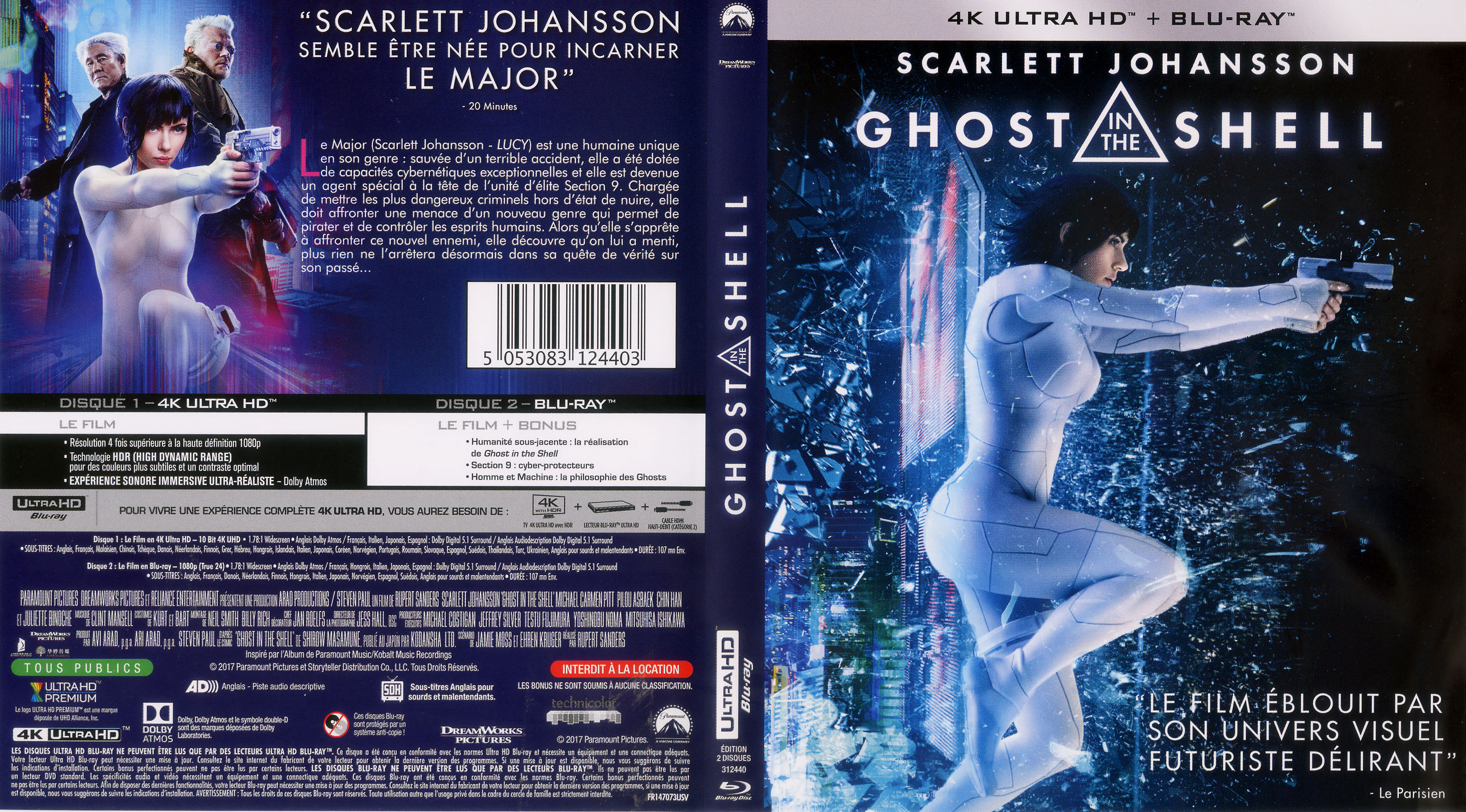 Jaquette DVD Ghost in the Shell (FILM) 4K (BLU-RAY)
