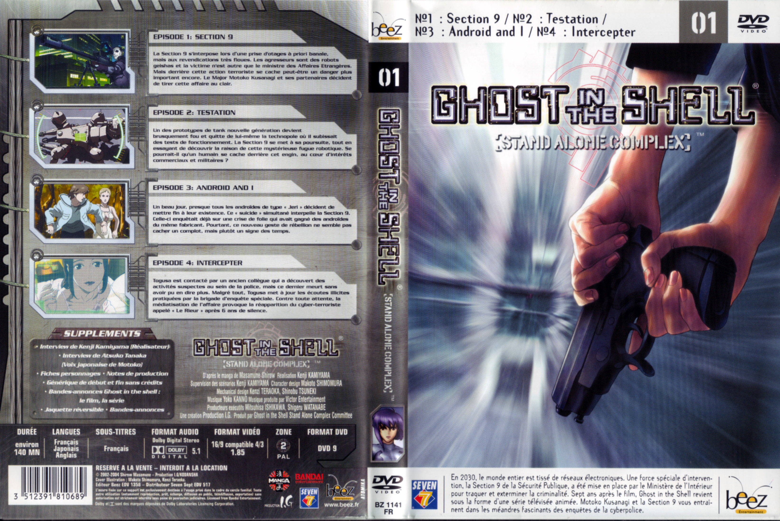 Jaquette DVD Ghost in the shell - stand alone complex vol 1 v2