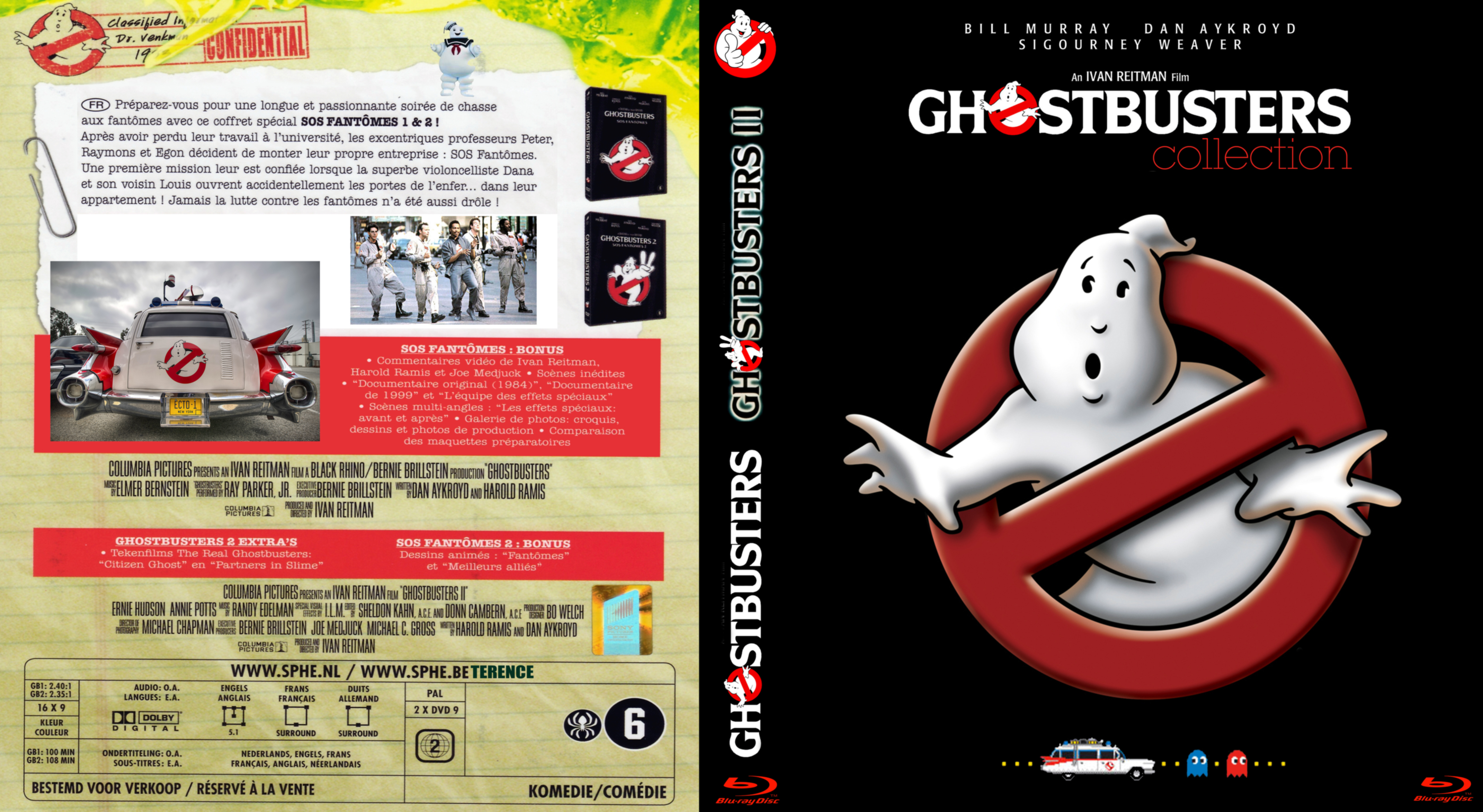 Jaquette DVD Ghostbuster 1 2 custom (BLU-RAY)