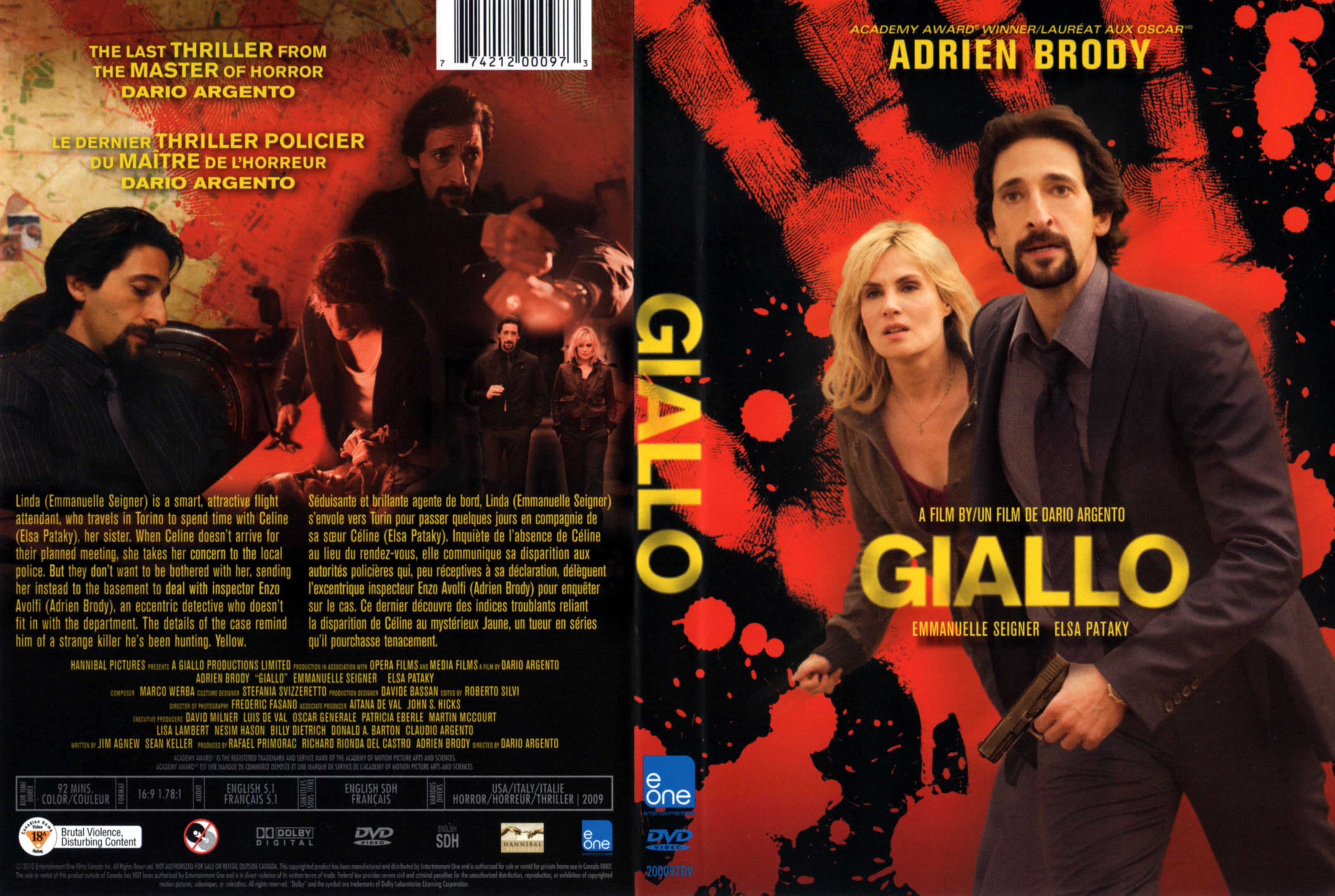Jaquette DVD Giallo (Canadienne)