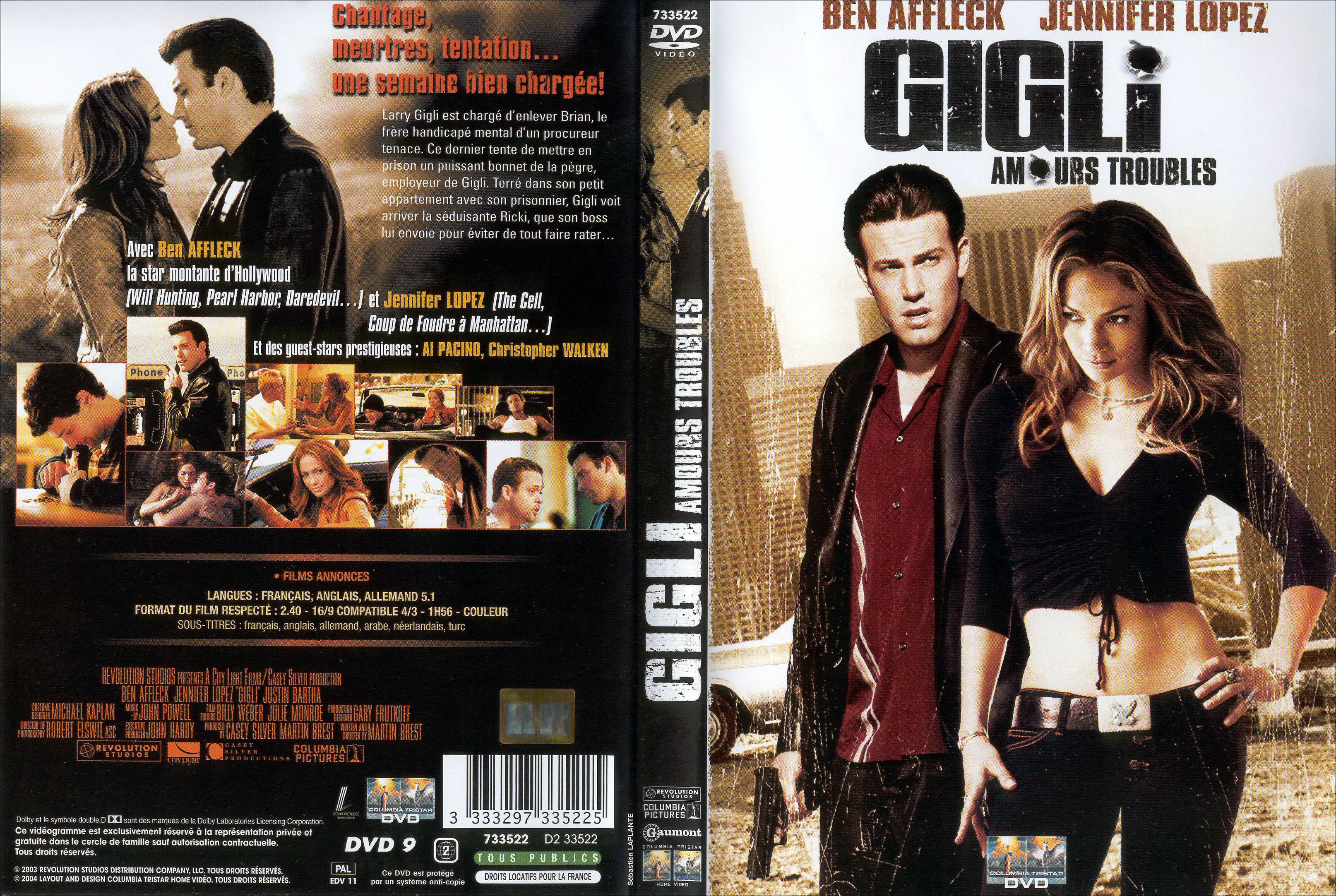 Jaquette DVD Gigli Amours Troubles