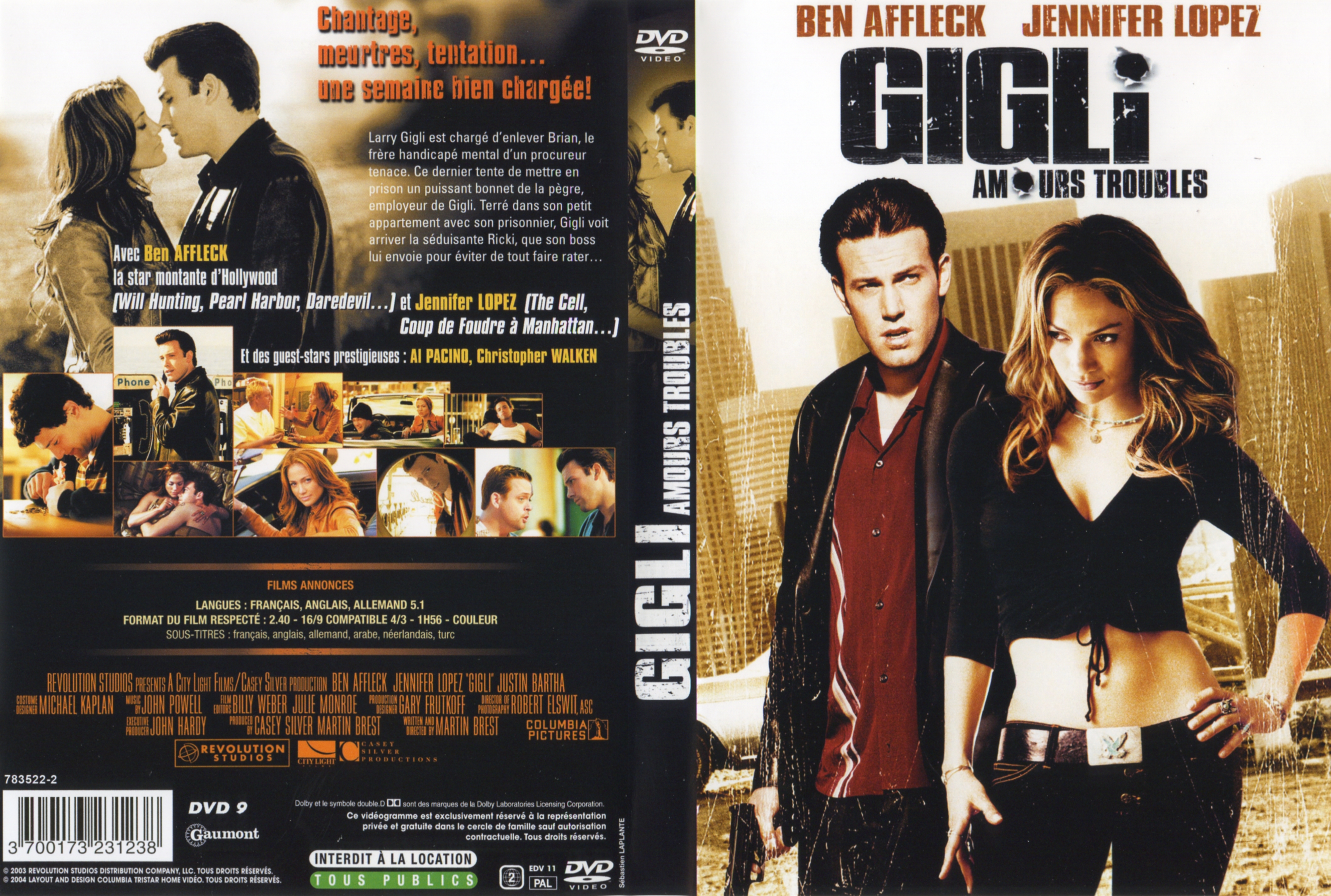 Jaquette DVD Gigli Amours troubles v2