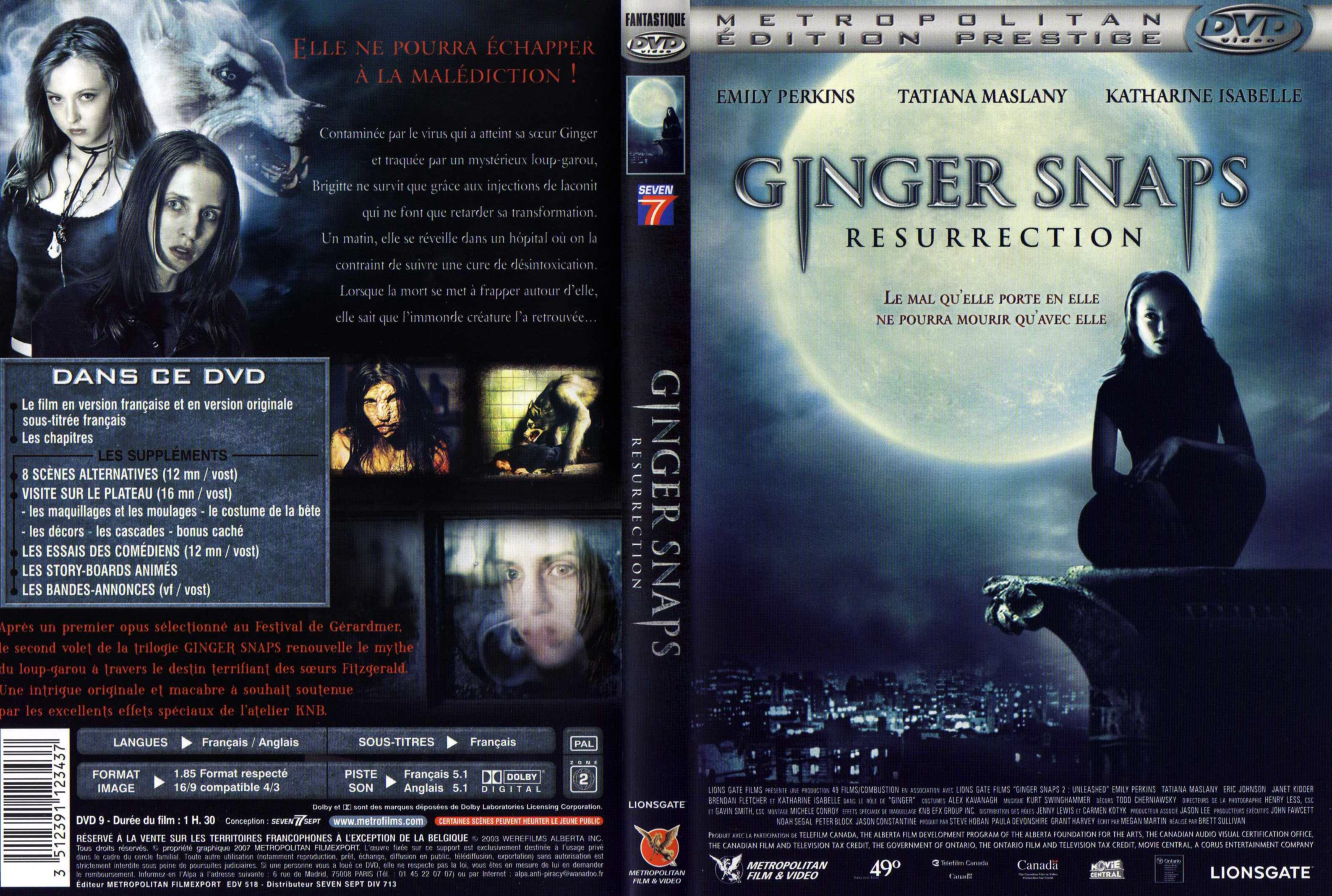 Jaquette DVD Ginger snaps 2