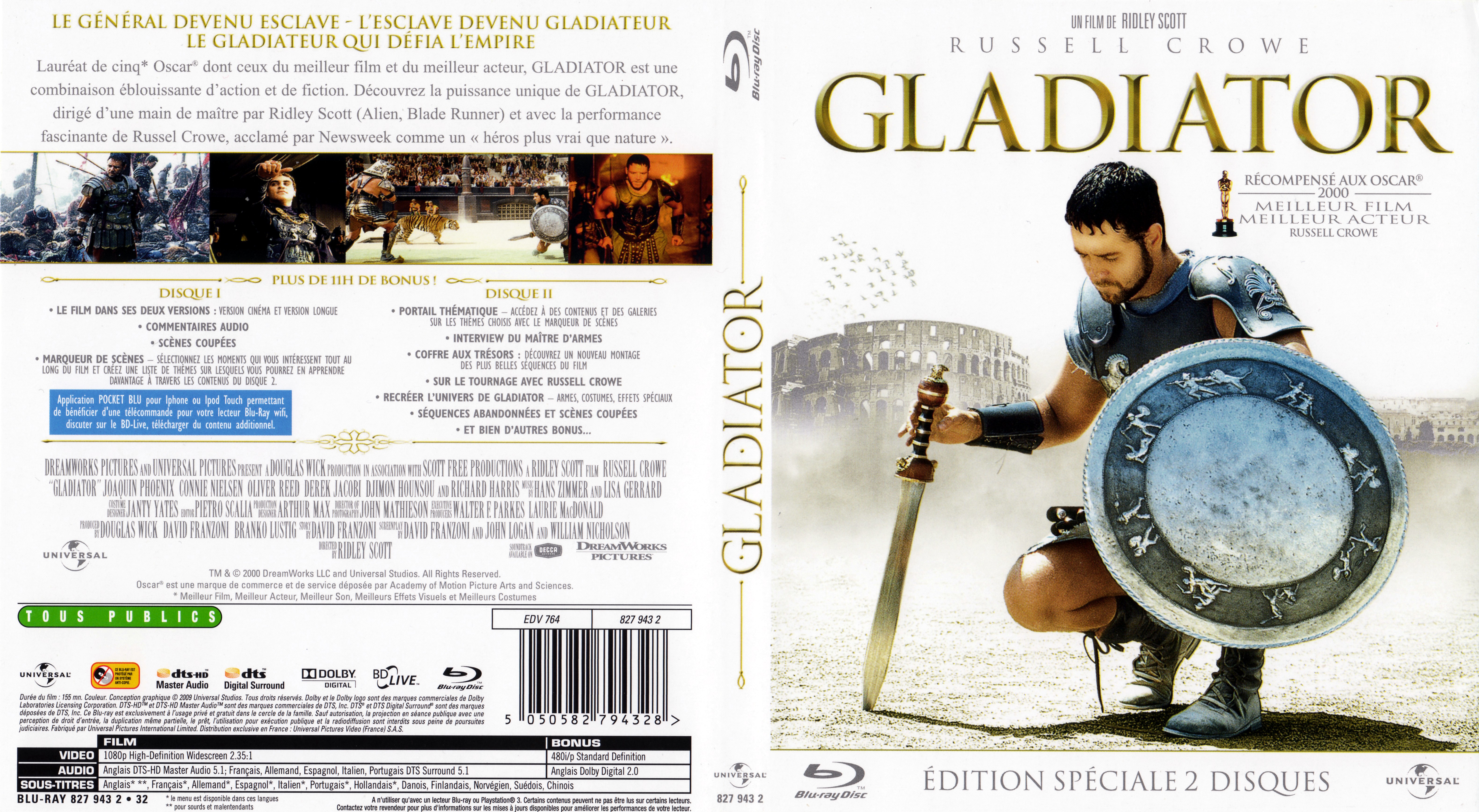 Jaquette DVD Gladiator (BLU-RAY) v3