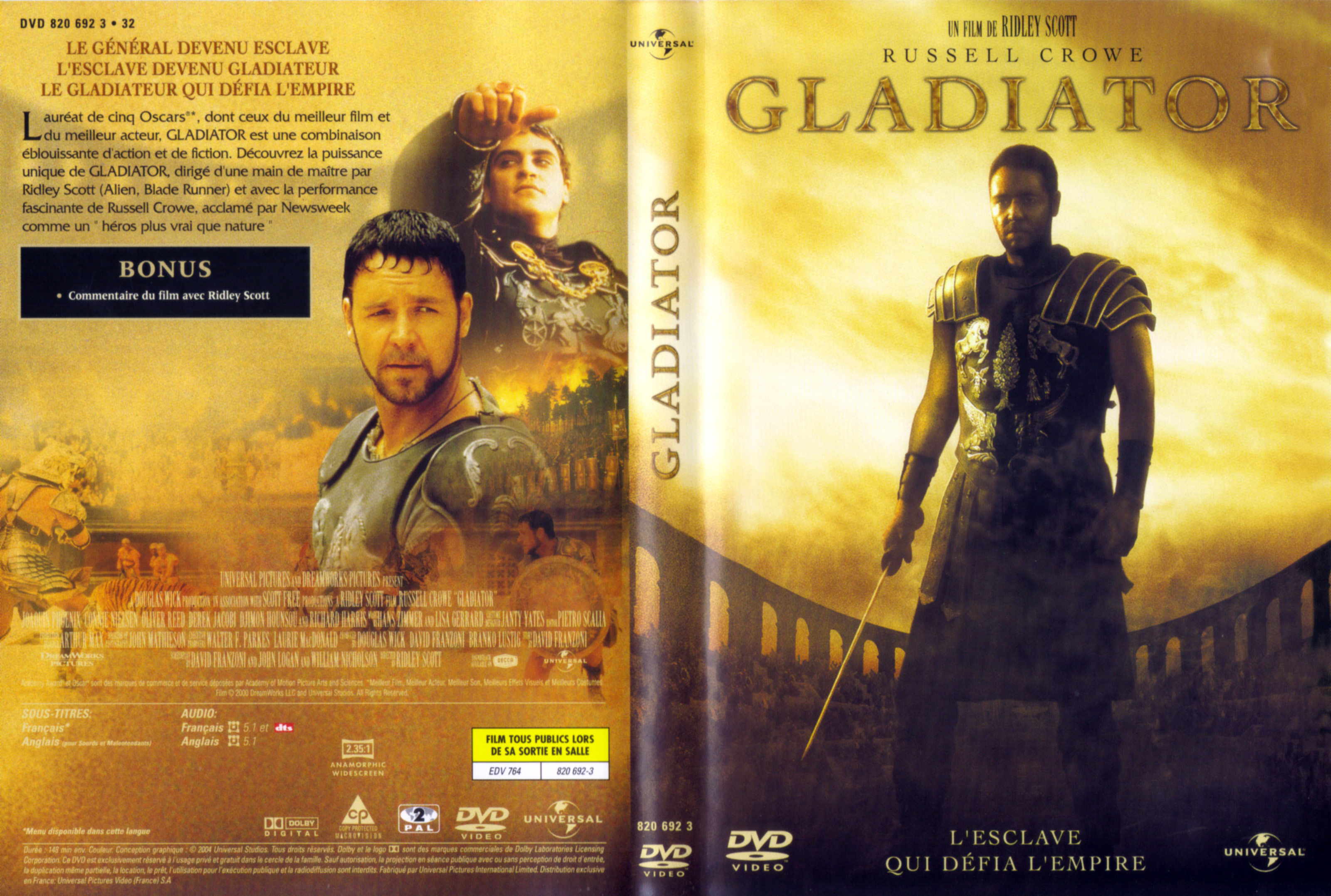 Jaquette DVD Gladiator v5