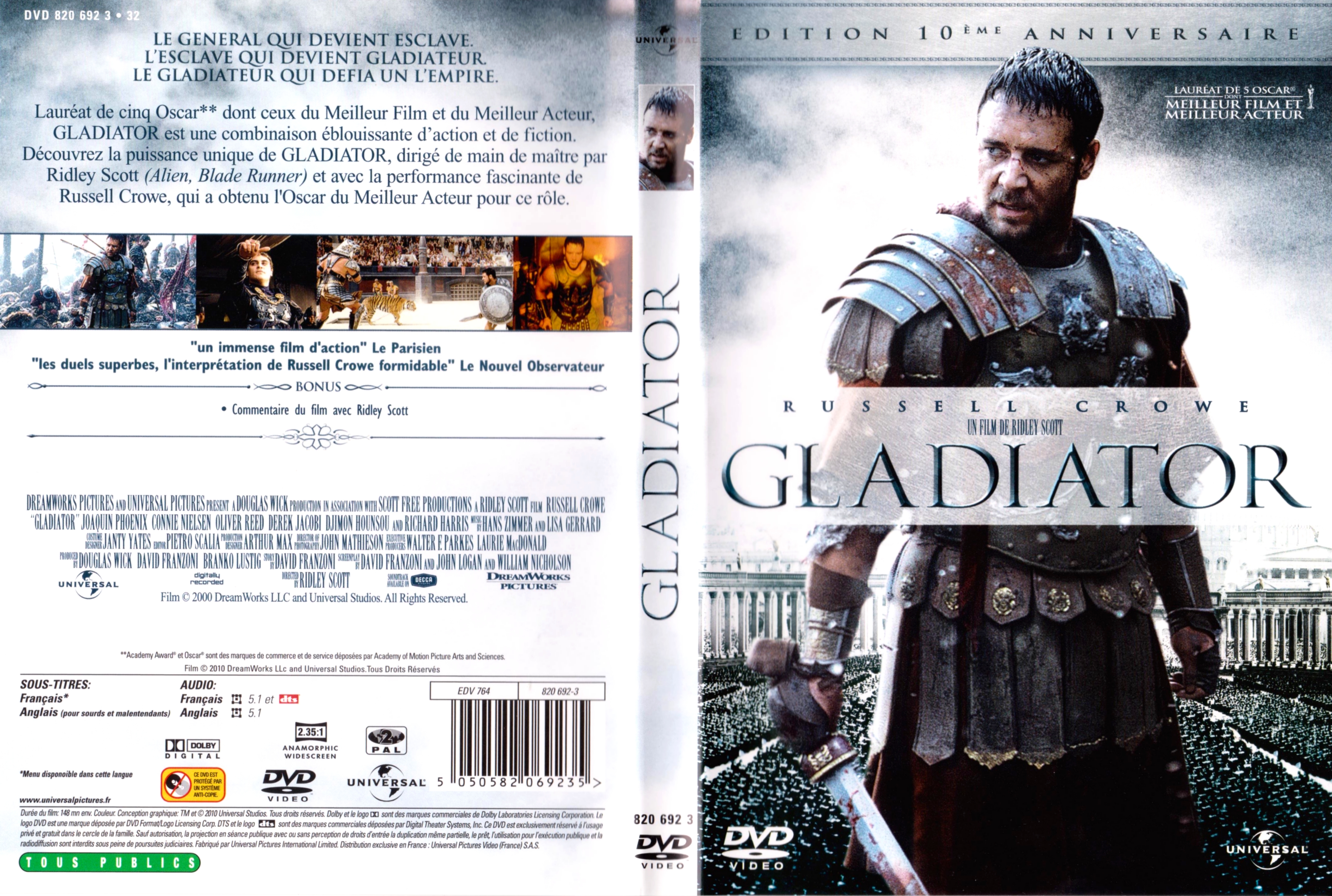Jaquette DVD Gladiator v6