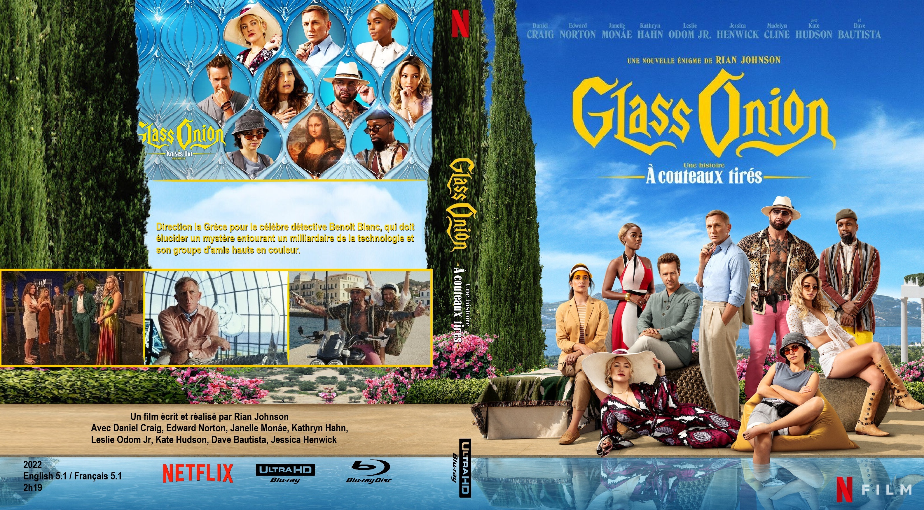 Jaquette DVD Glass Onion une histoire a couteaux tires  4K custom (BLU-RAY)