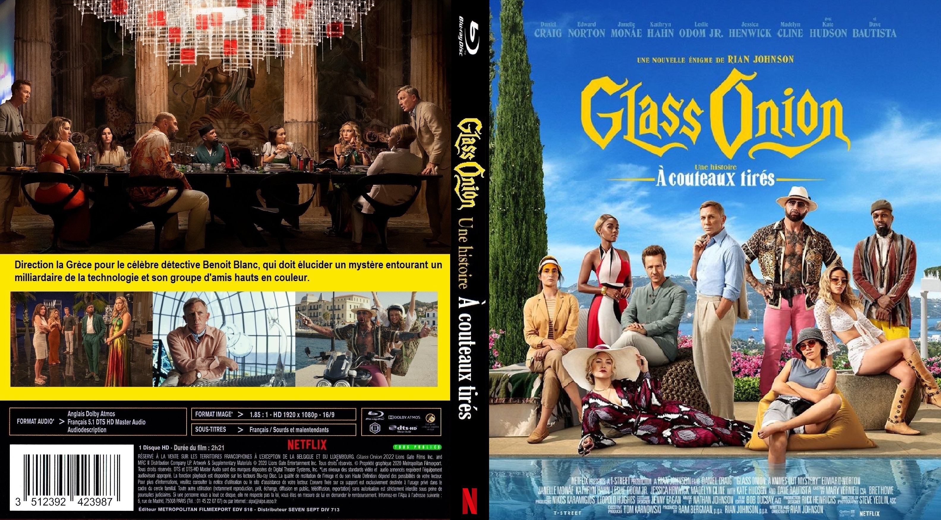 Jaquette DVD Glass Onion une histoire  couteaux tires  BLU RAY custom