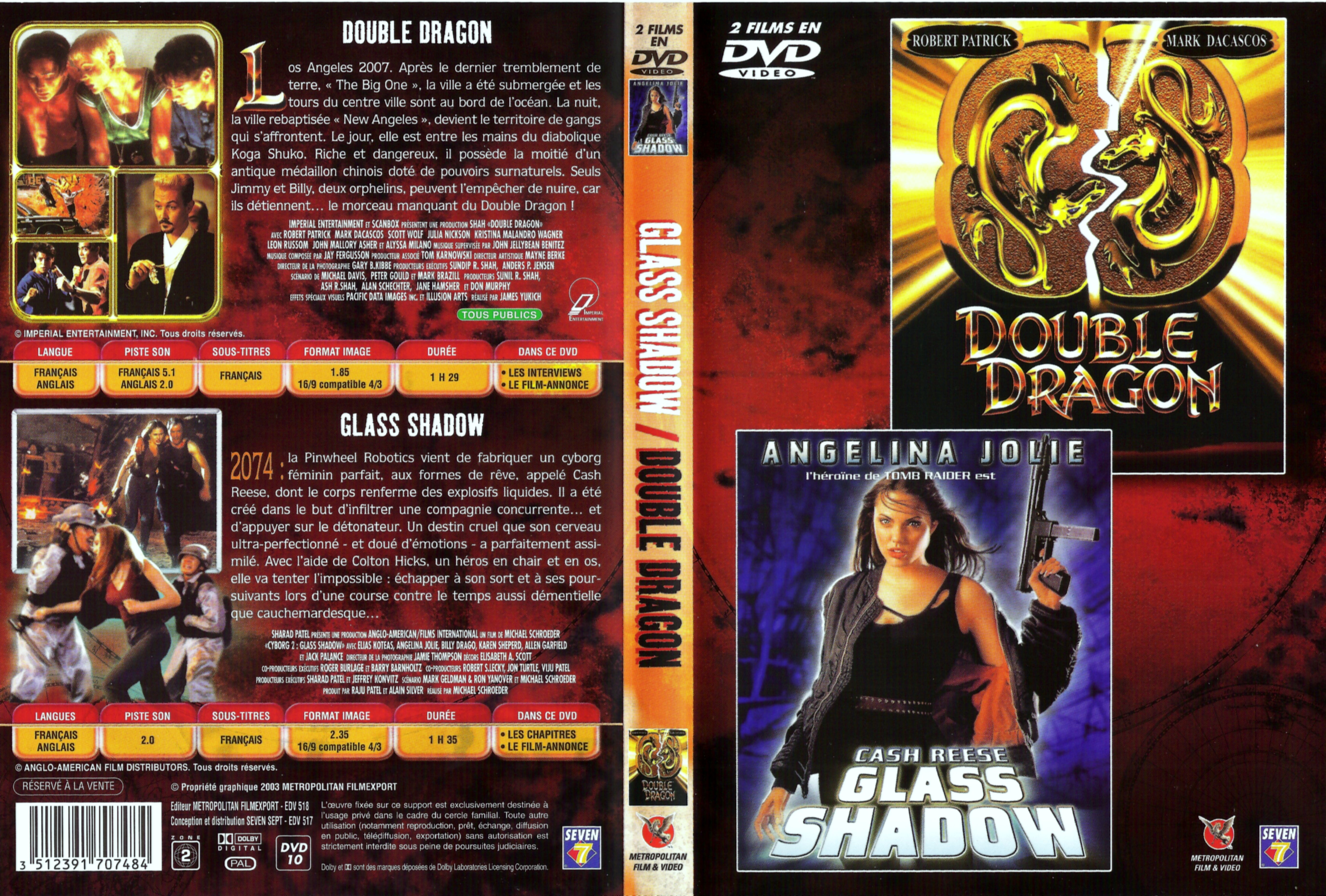 Jaquette DVD Glass shadow + Double dragon
