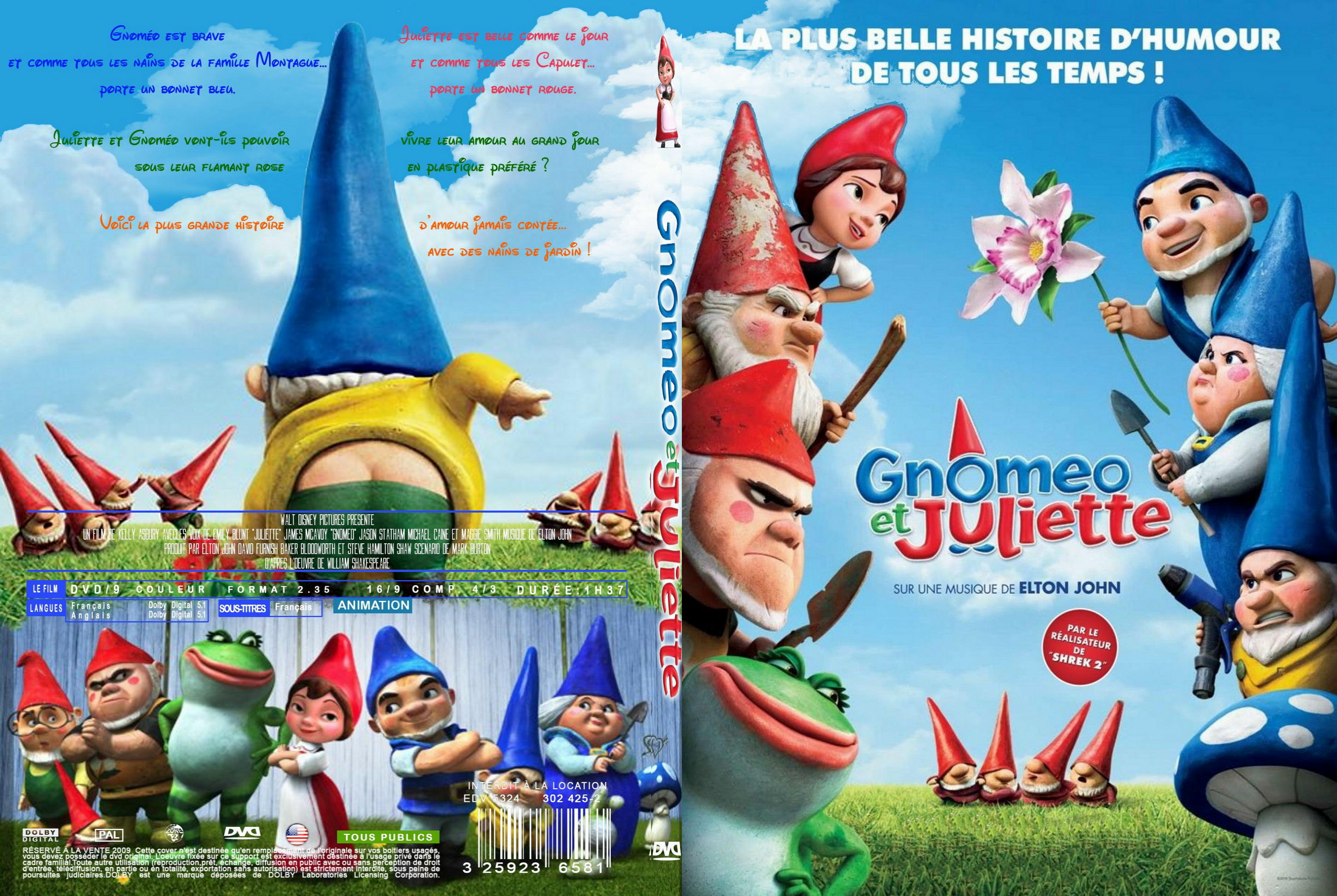 Jaquette DVD Gnomeo et Juliette custom - SLIM
