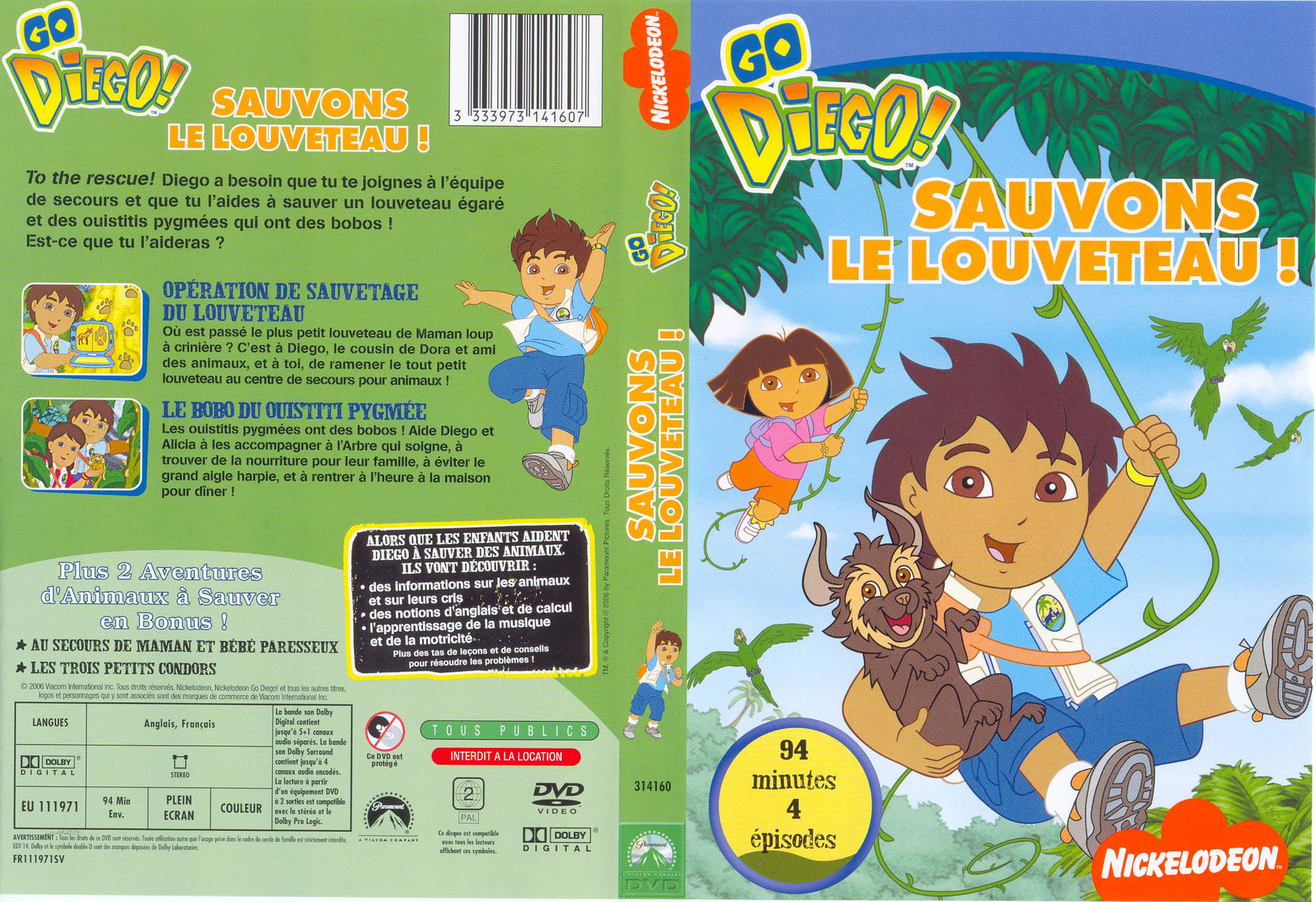 Jaquette DVD Go Diego - Sauvons le louveteau