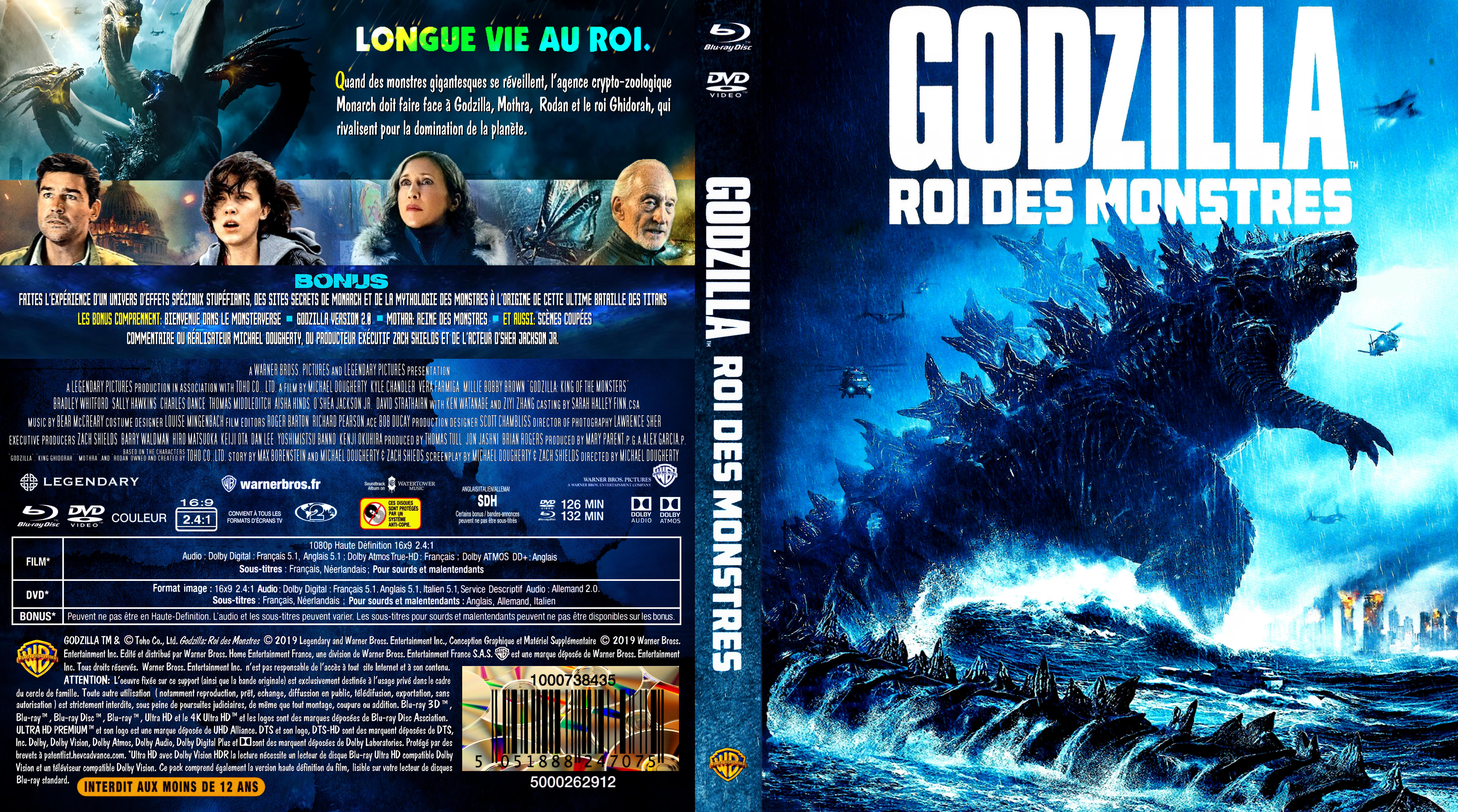 Jaquette DVD Godzilla II Roi des Monstres custom (BLU-RAY)