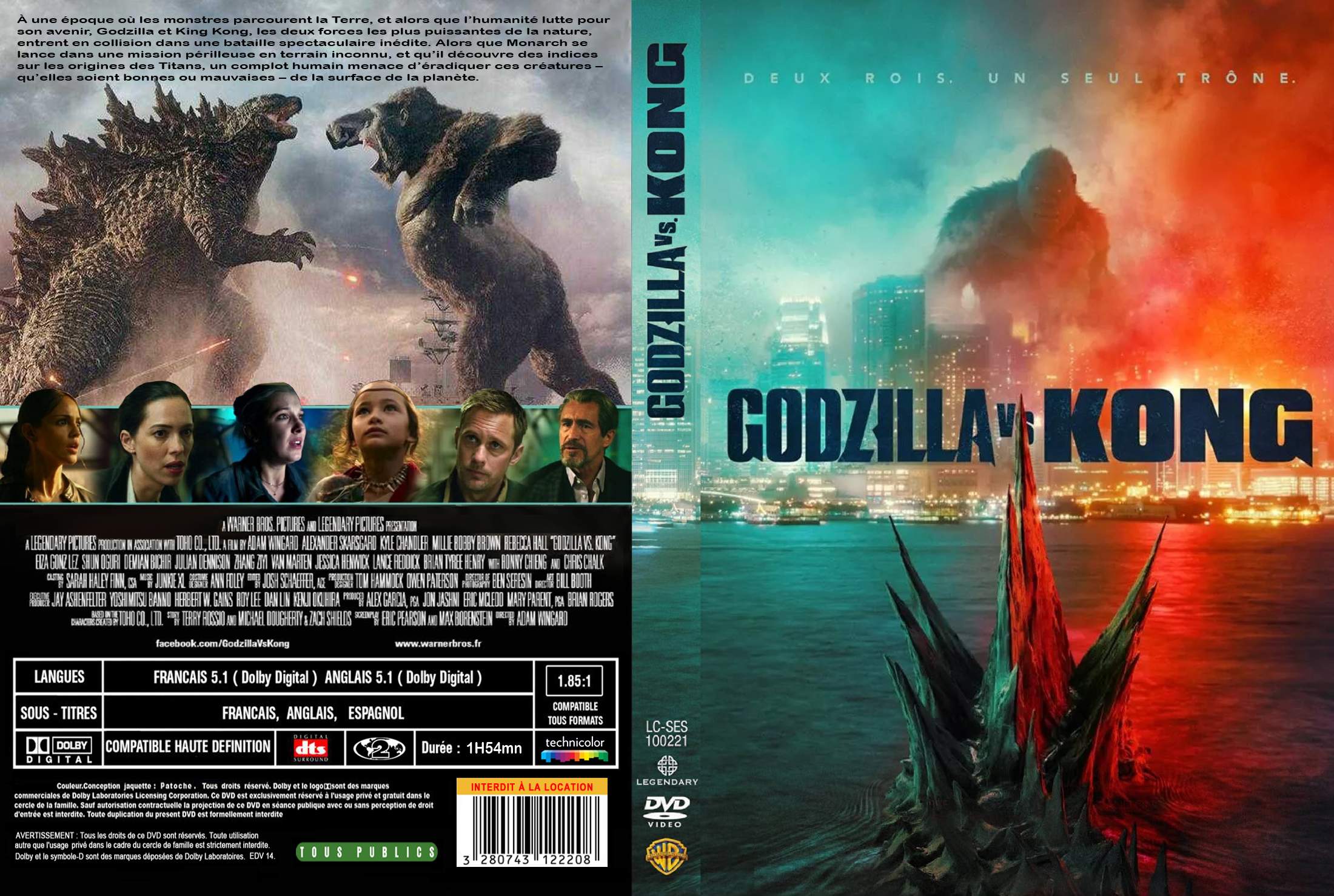 Jaquette DVD Godzilla vs Kong custom