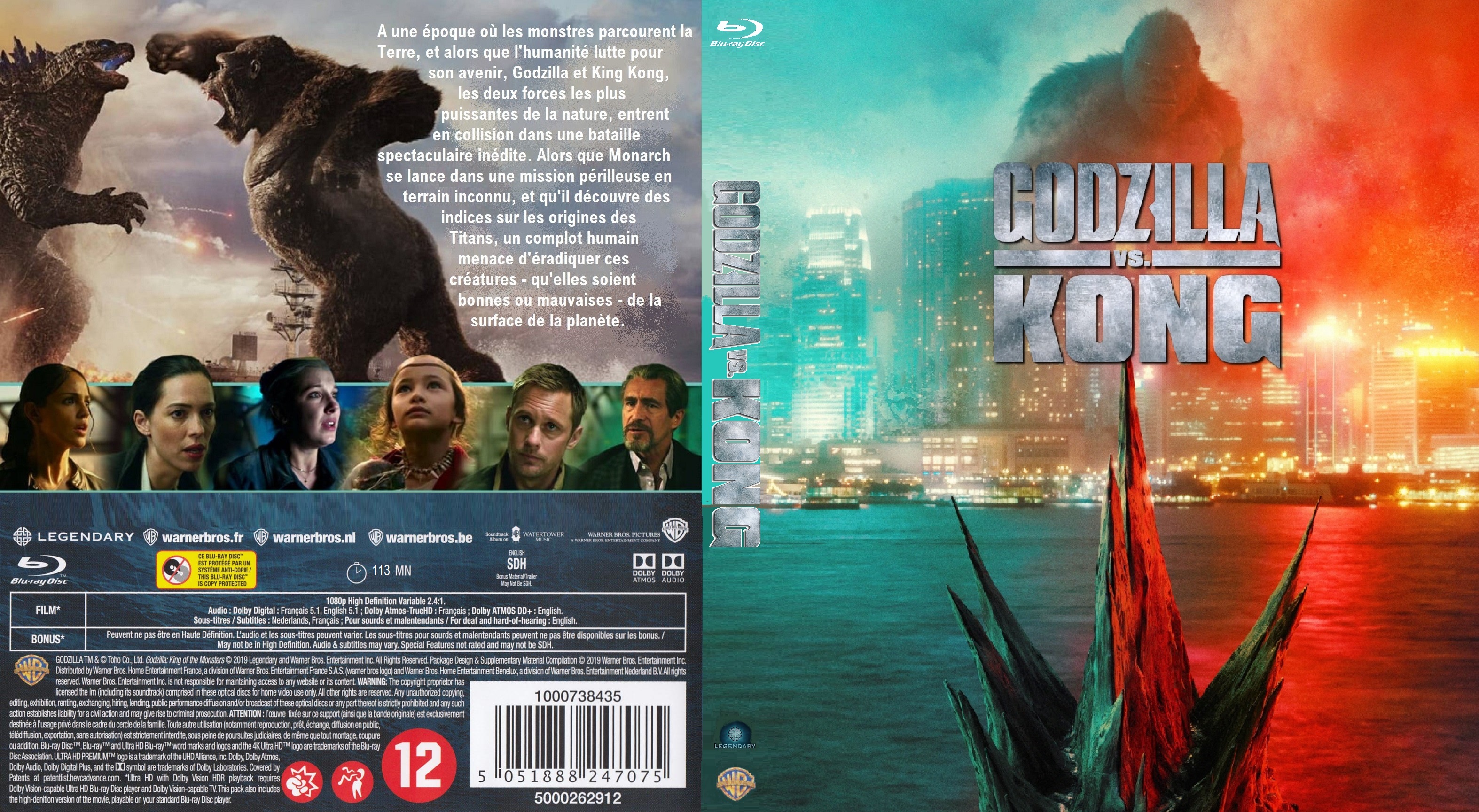 Jaquette DVD Godzilla vs Kong custom (BLU-RAY)