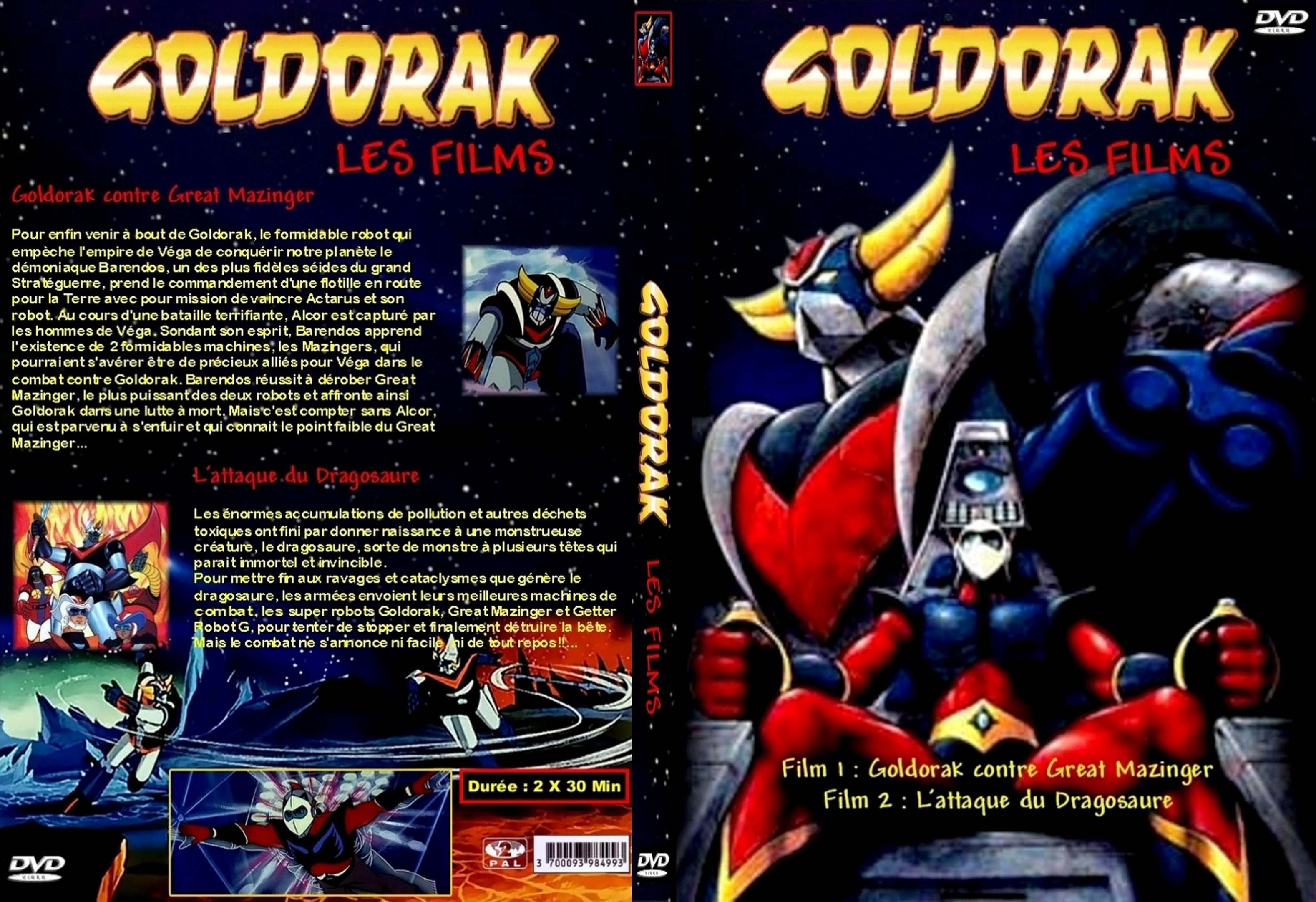 Jaquette DVD Goldorak les films custom - SLIM