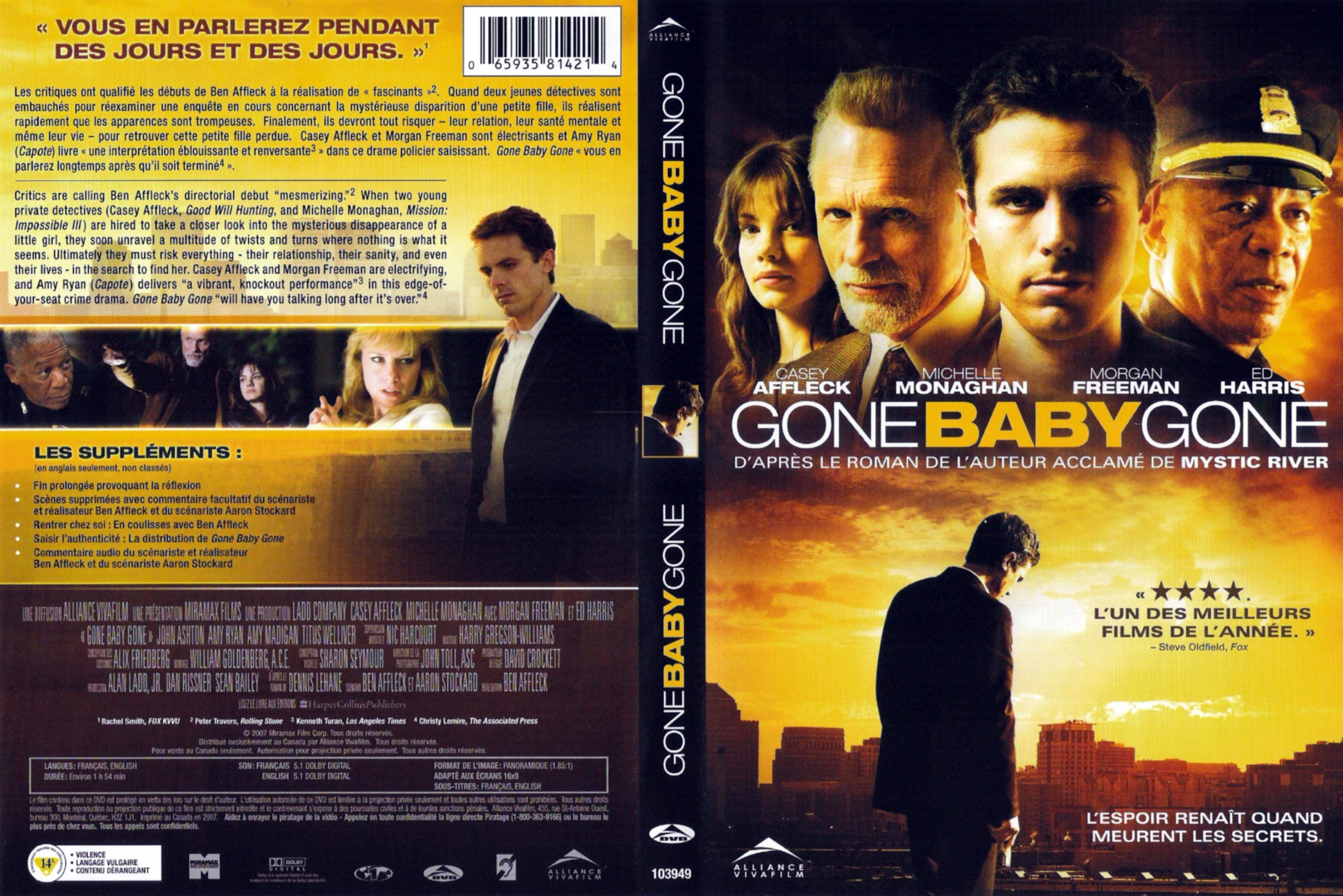Jaquette DVD Gone Baby Gone Zone 1