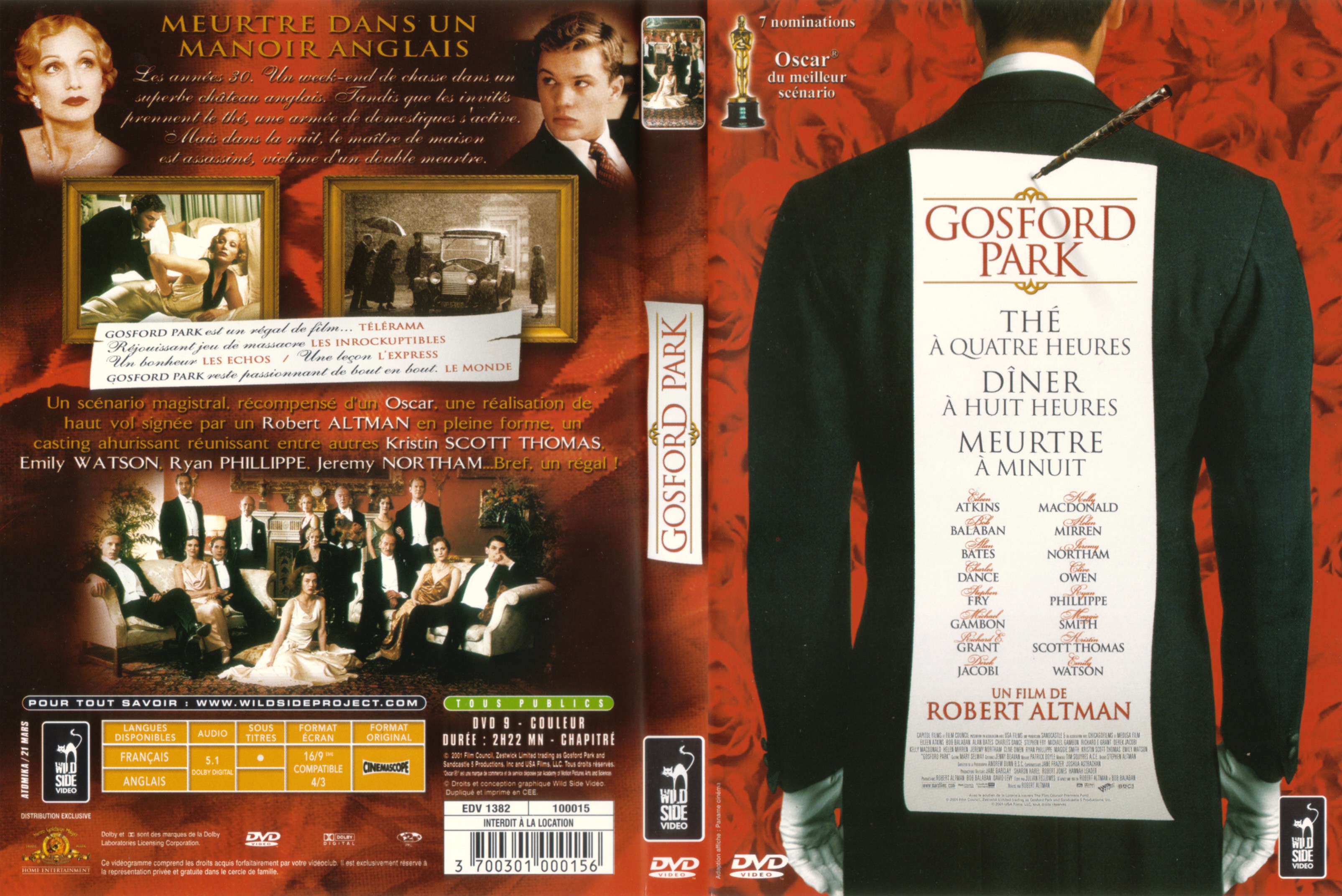Jaquette DVD Gosford park v2