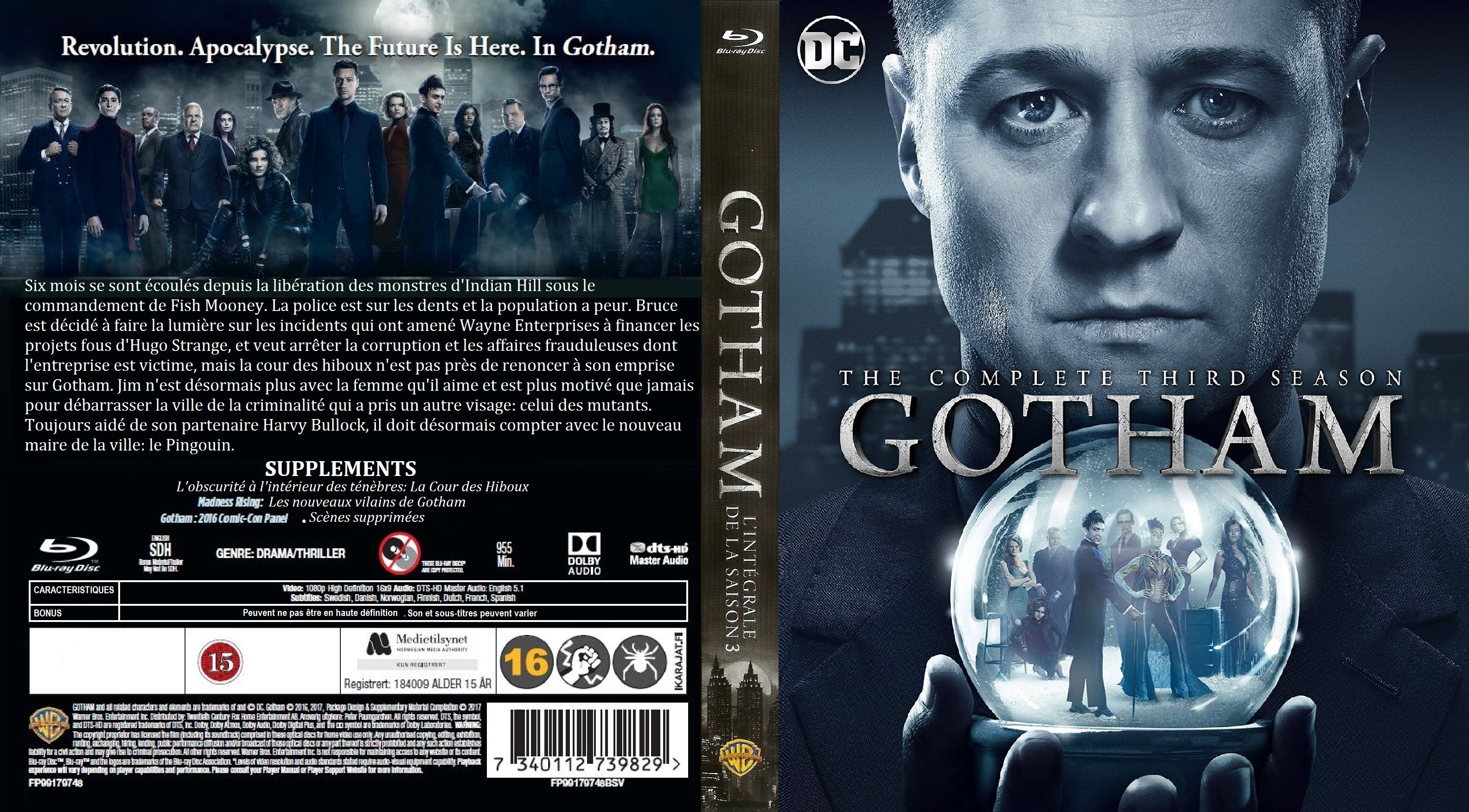 Jaquette DVD Gotham saison 3 custom (BLU-RAY)