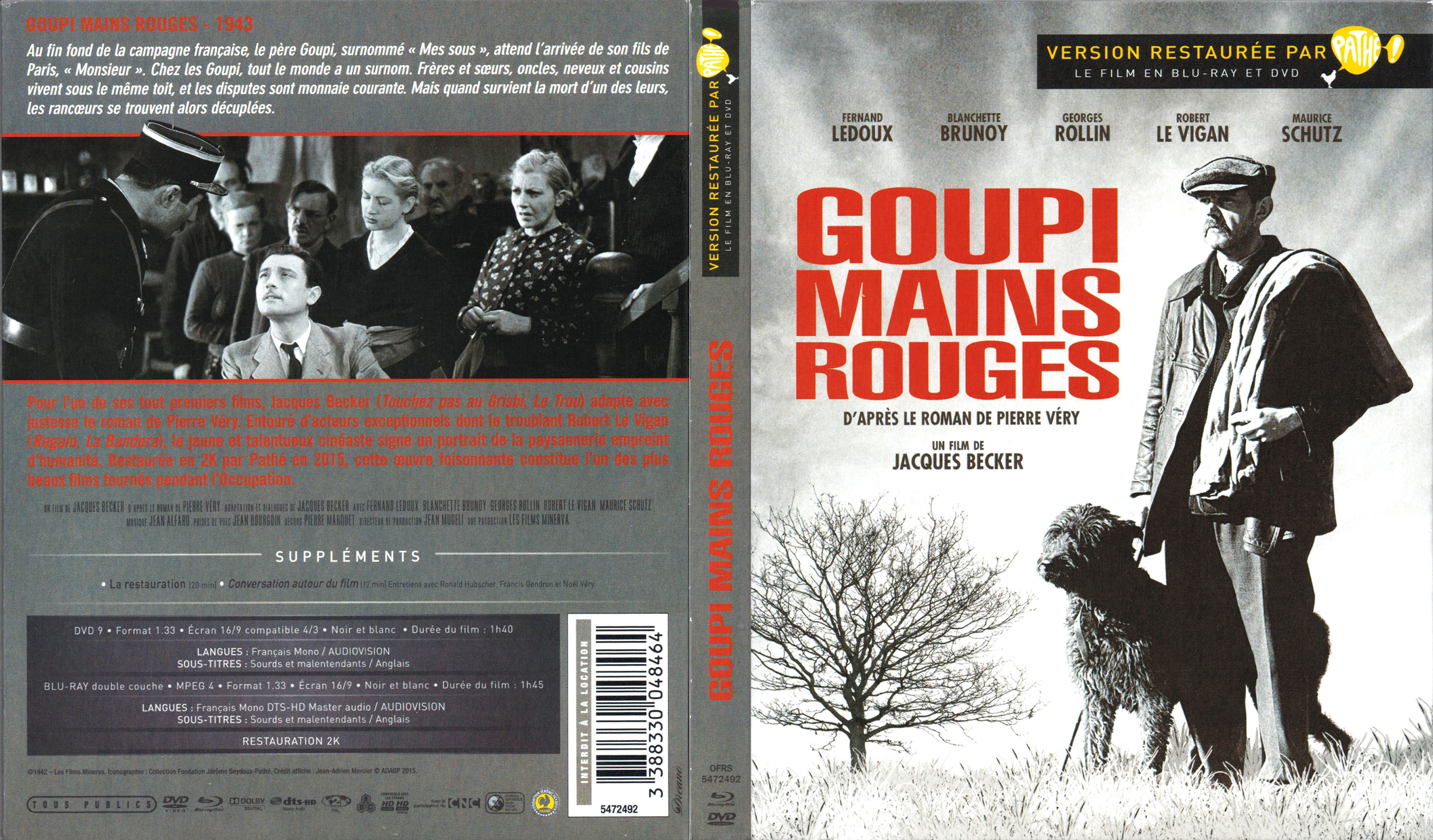 Jaquette DVD Goupi mains rouges (BLU-RAY)