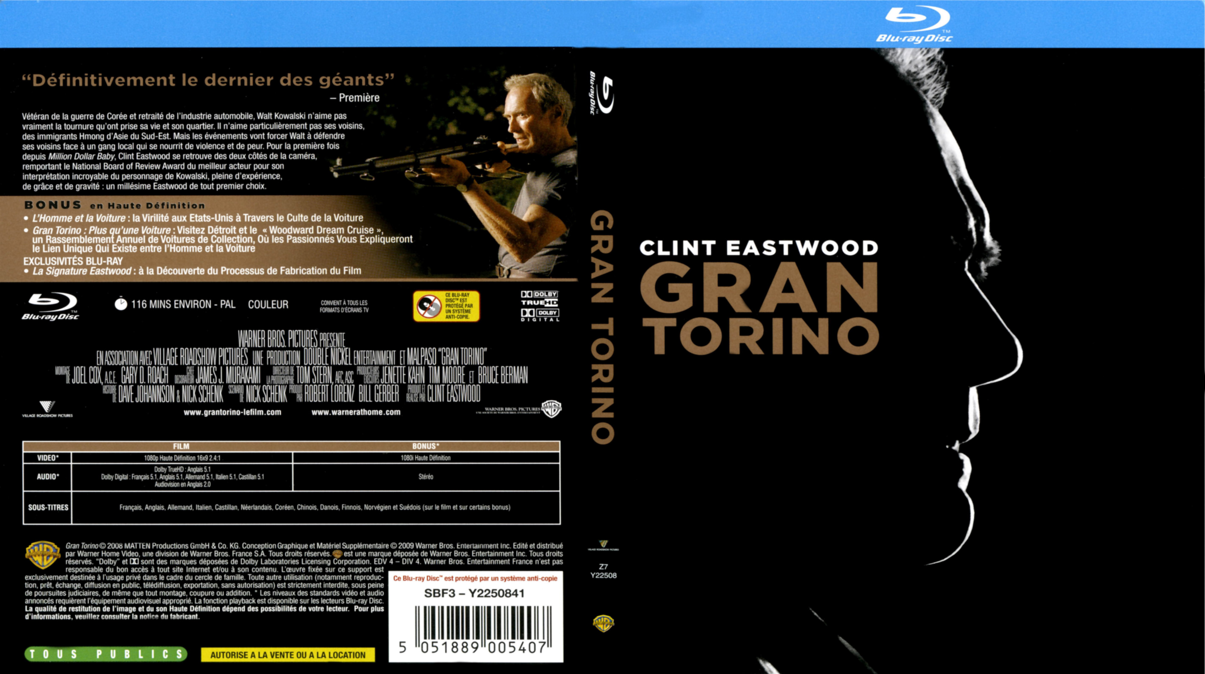 Jaquette DVD Gran torino (BLU-RAY)
