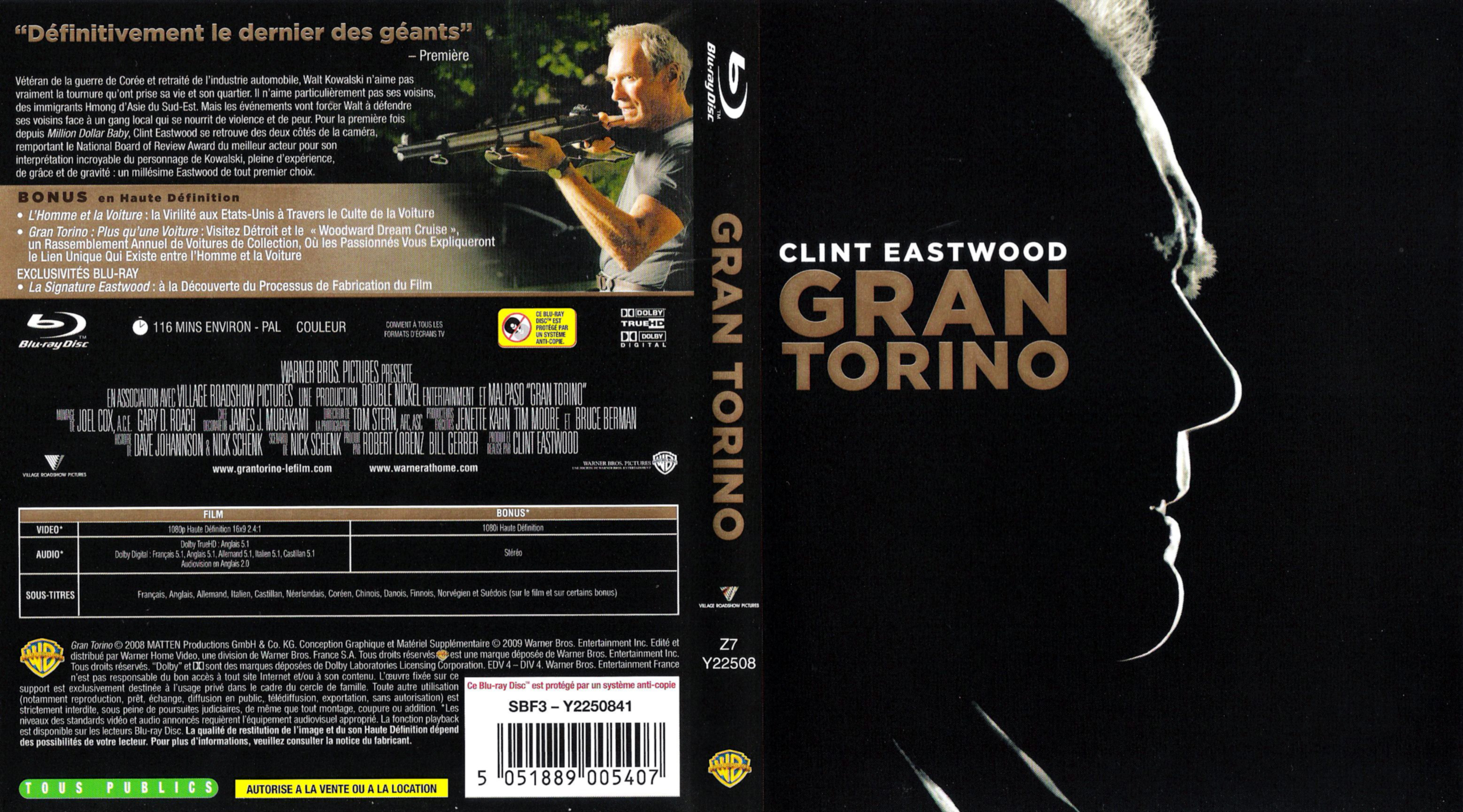 Jaquette DVD Gran torino (BLU-RAY) v2