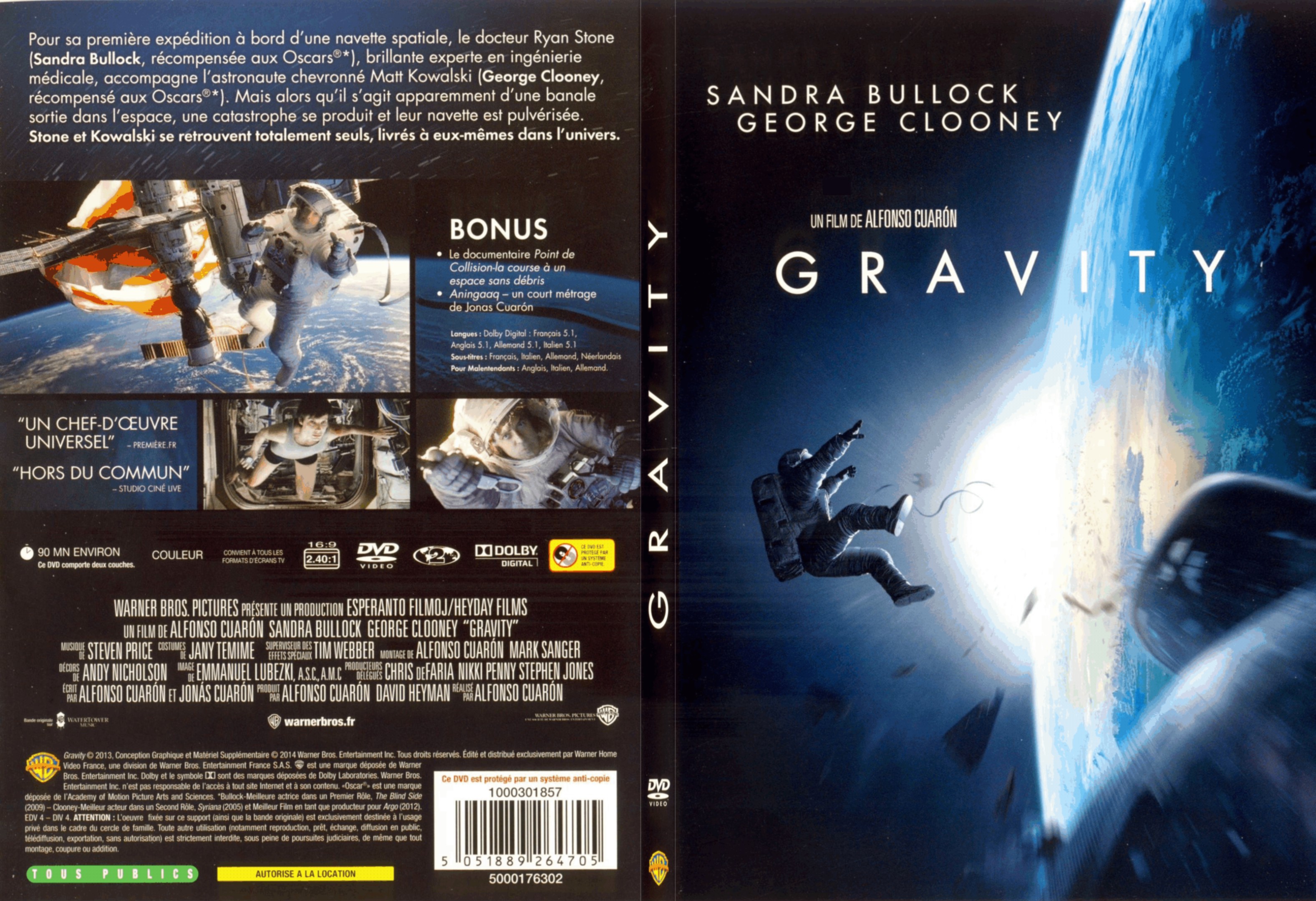 Jaquette DVD Gravity - SLIM