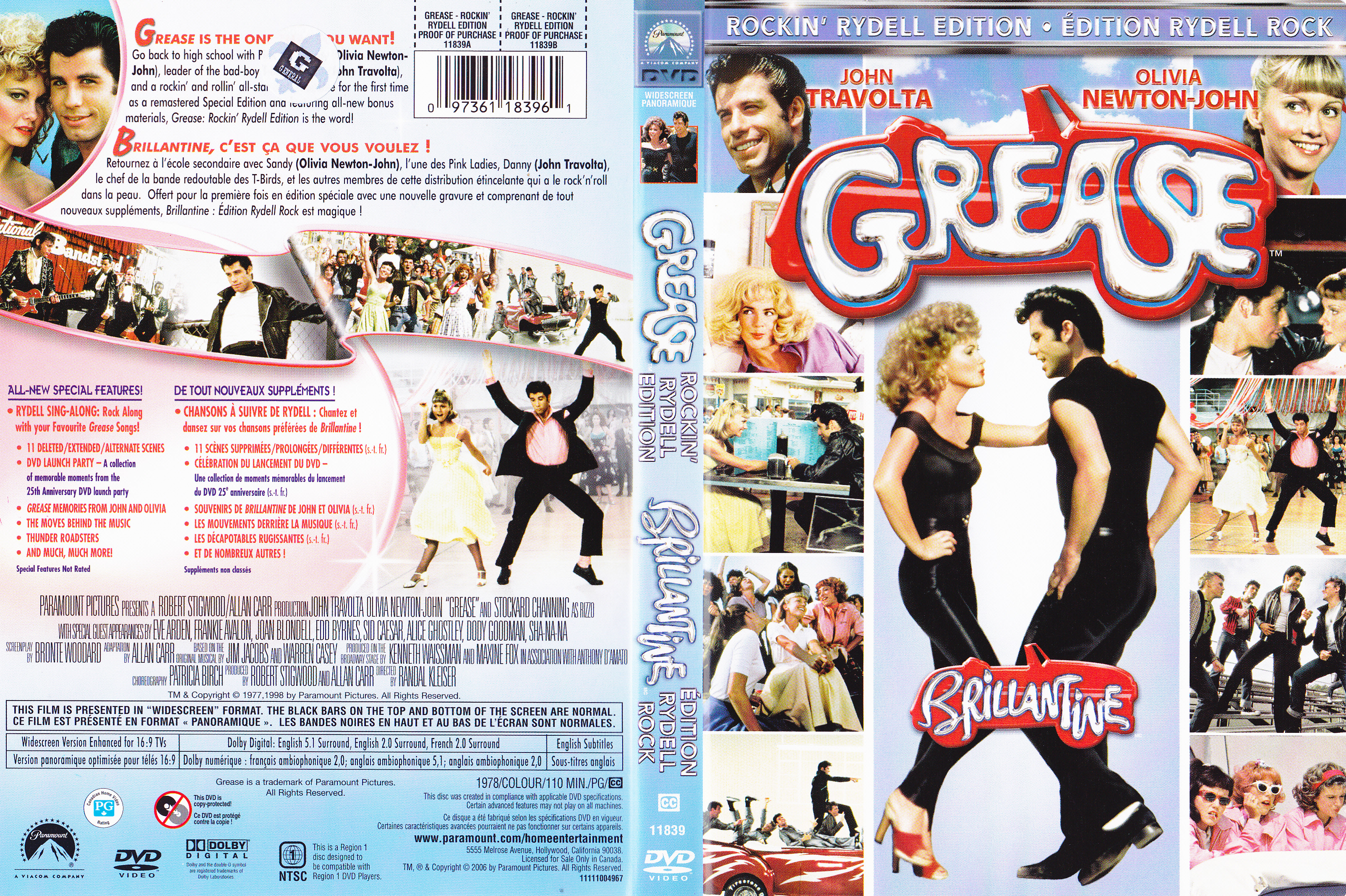Jaquette DVD Grease - Brillantine (Canadienne)