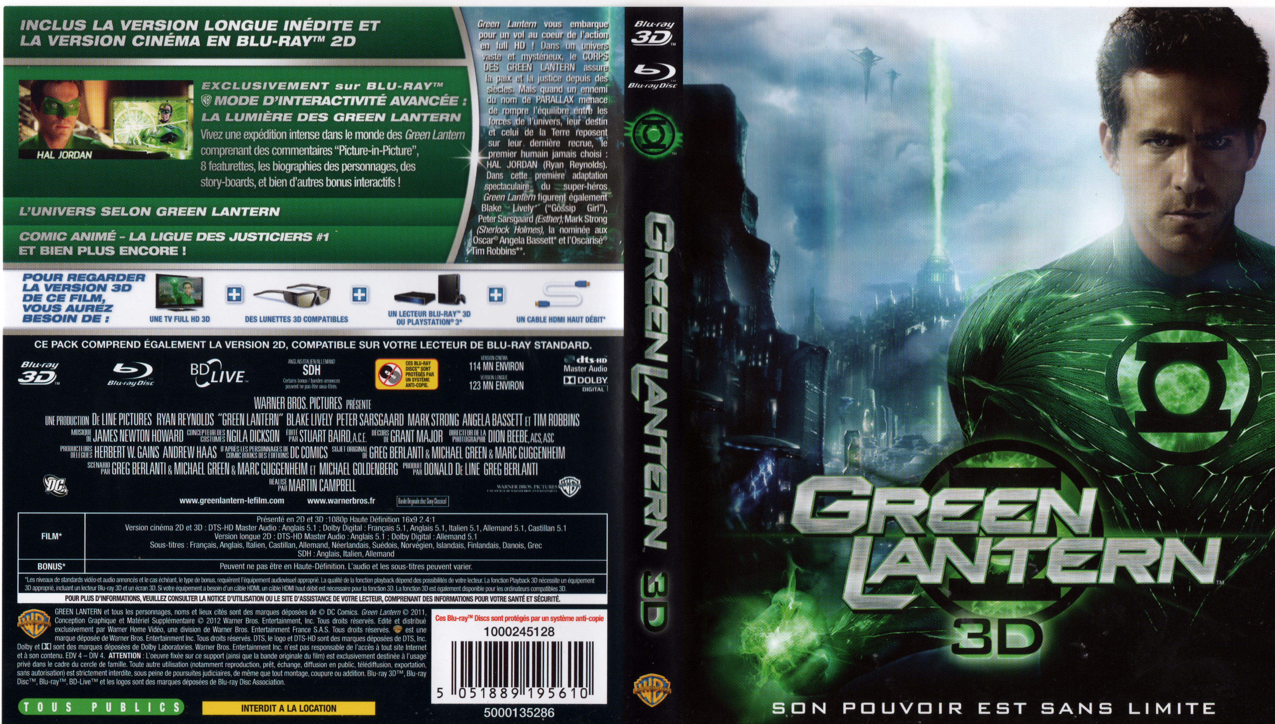 Jaquette DVD Green Lantern 3D (BLU-RAY)