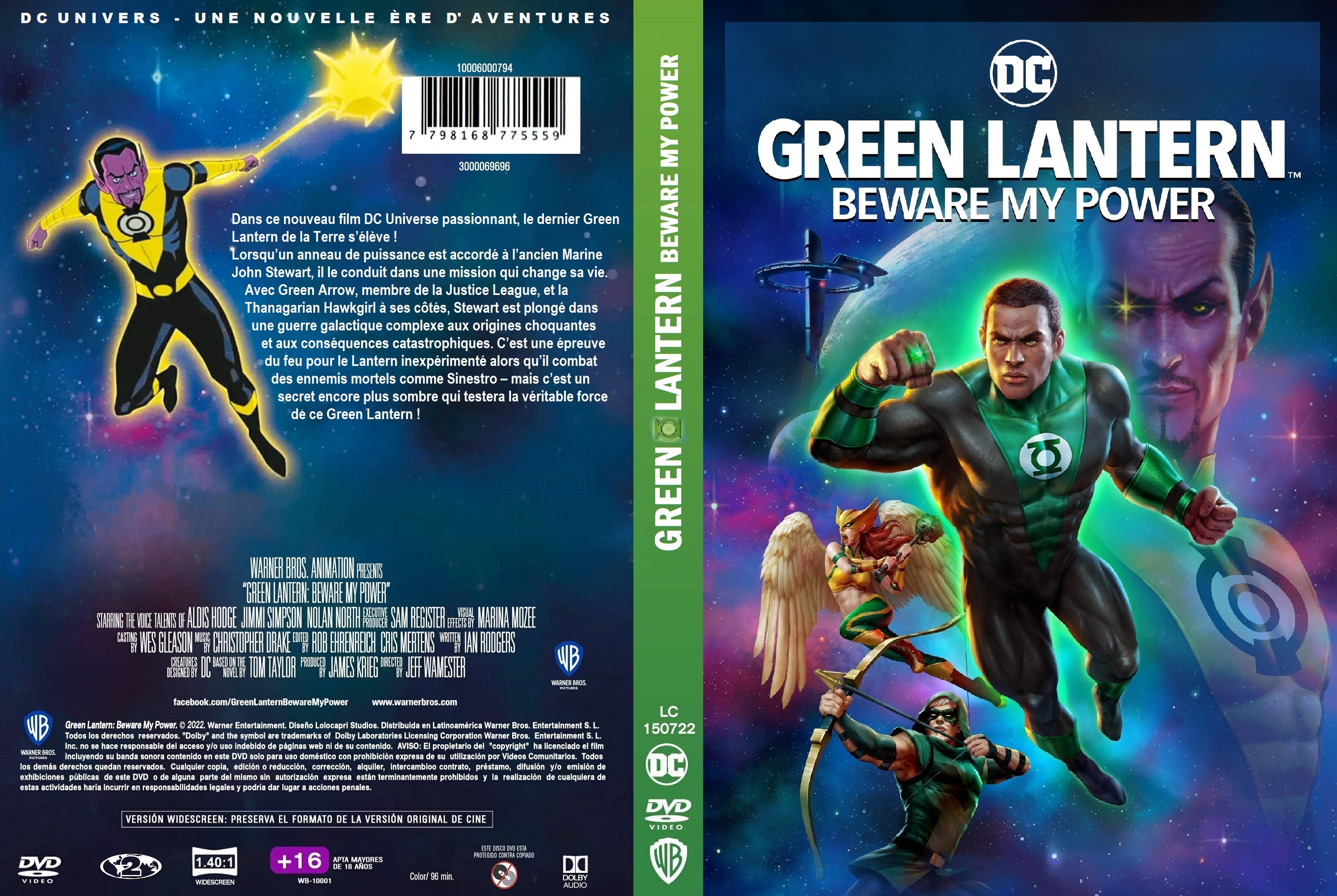 Jaquette DVD Green Lantern Beware My Power custom
