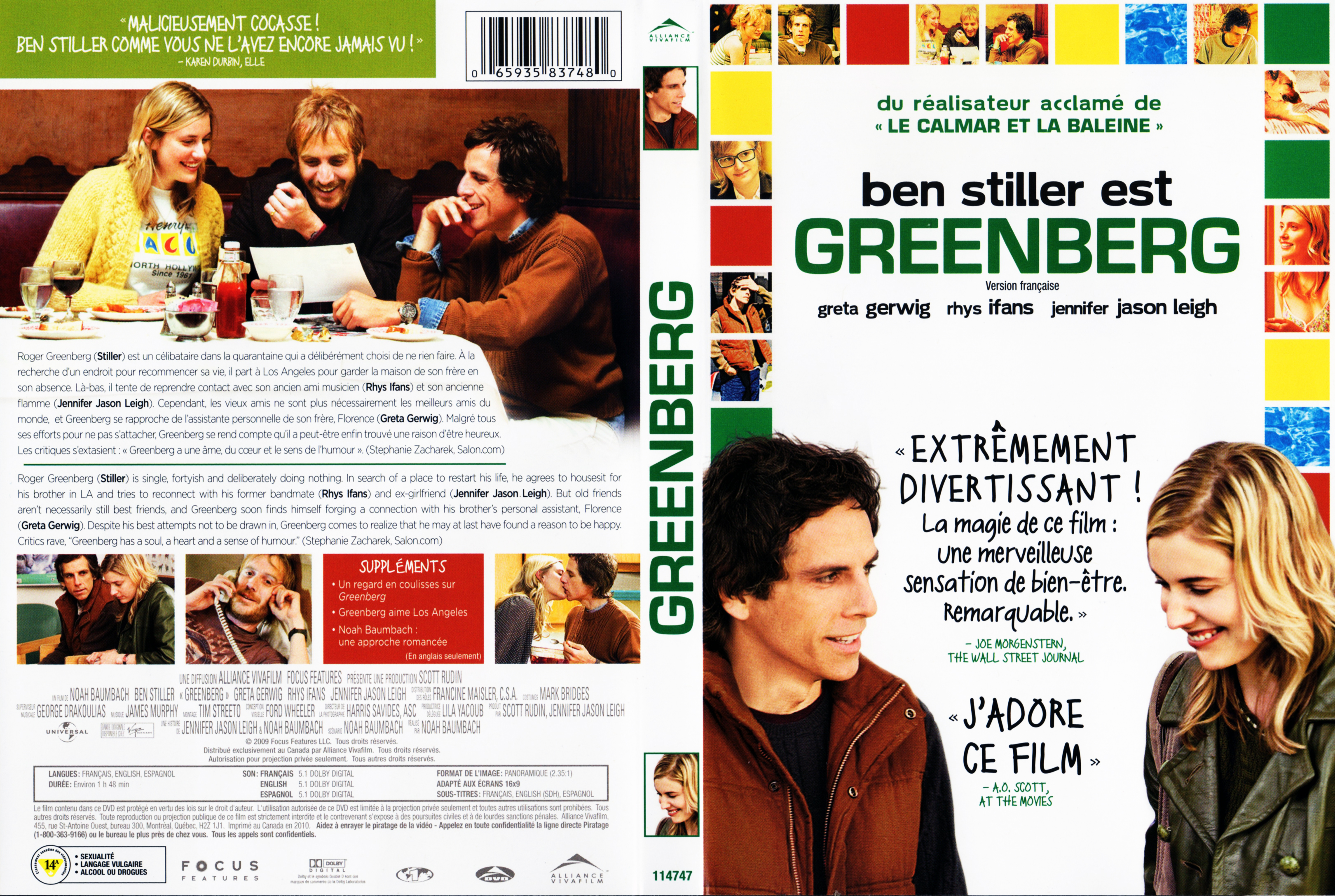 Jaquette DVD Greenberg (Canadienne)