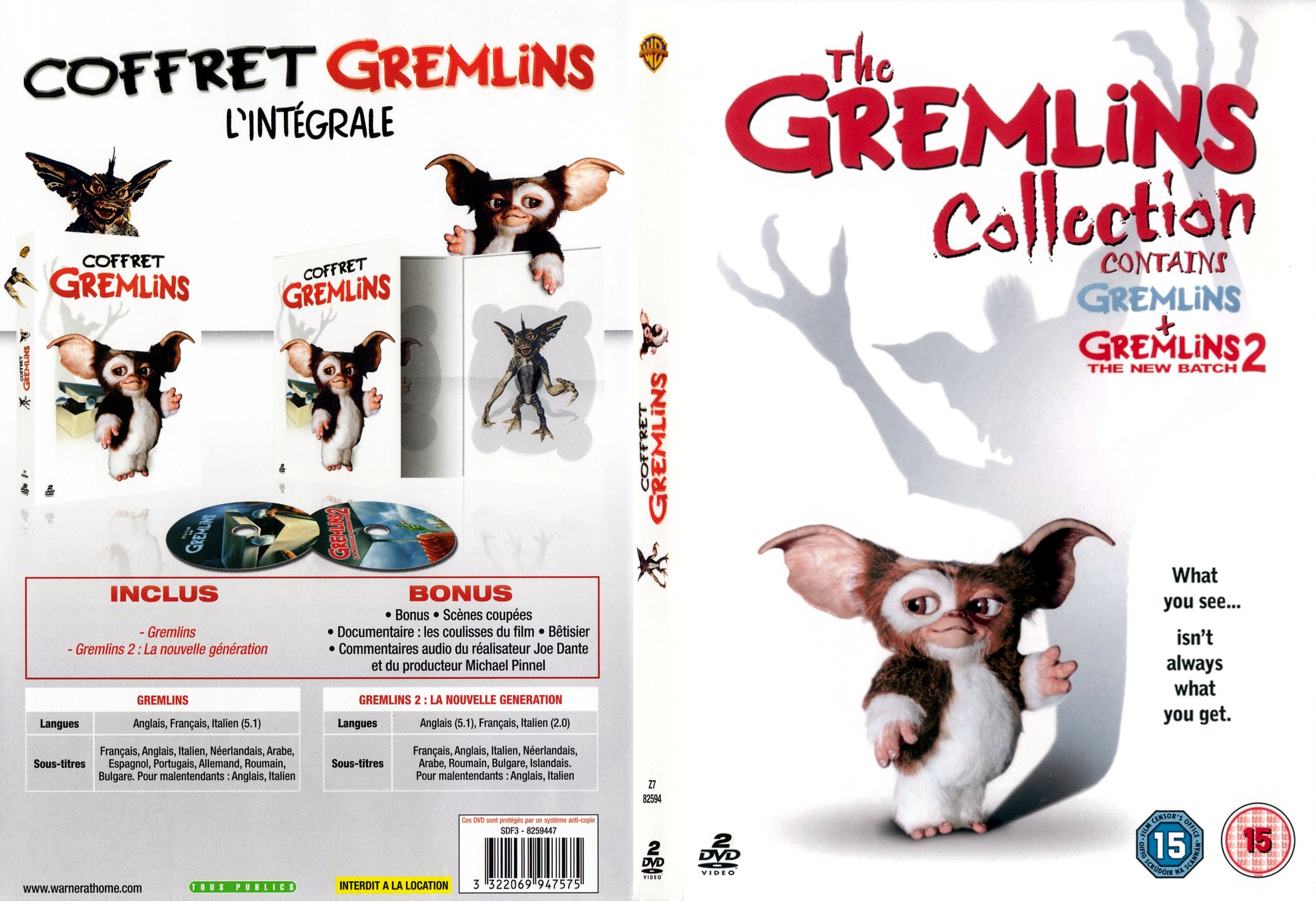 Jaquette DVD Gremlins 1 + 2 - SLIM v3