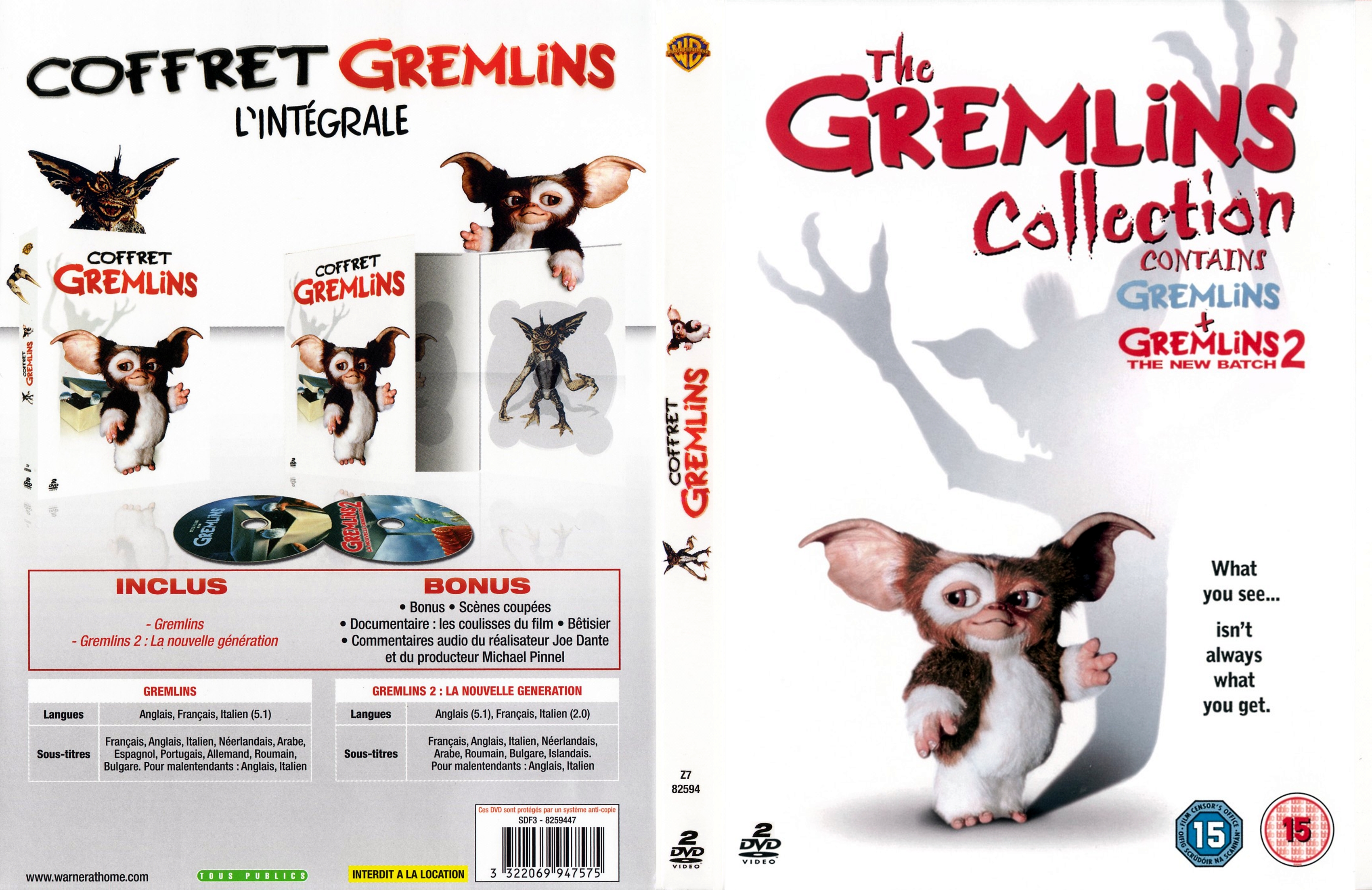 Jaquette DVD Gremlins 1 et 2 COFFRET v4